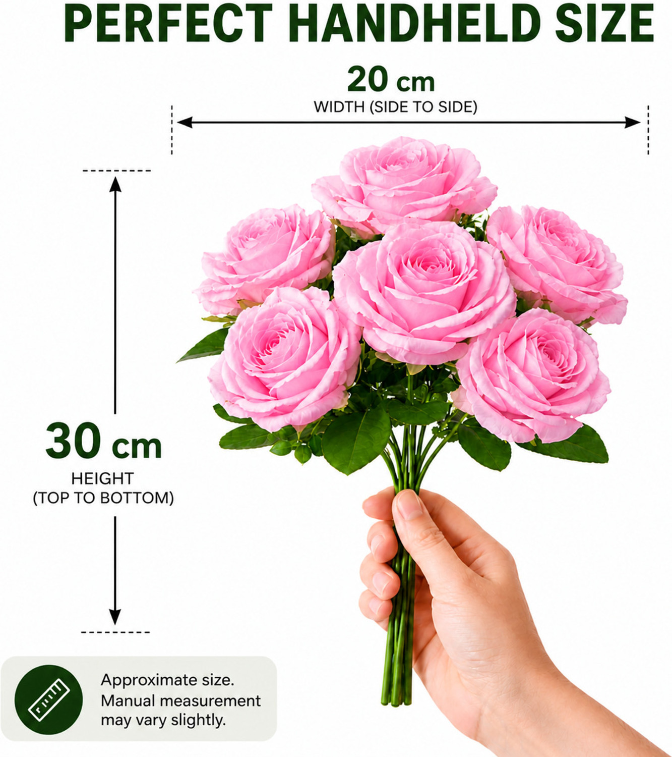 Image of Florivya Pink Rose Artificial Flower (30 cm, Pack of 1, Flower Bunch)