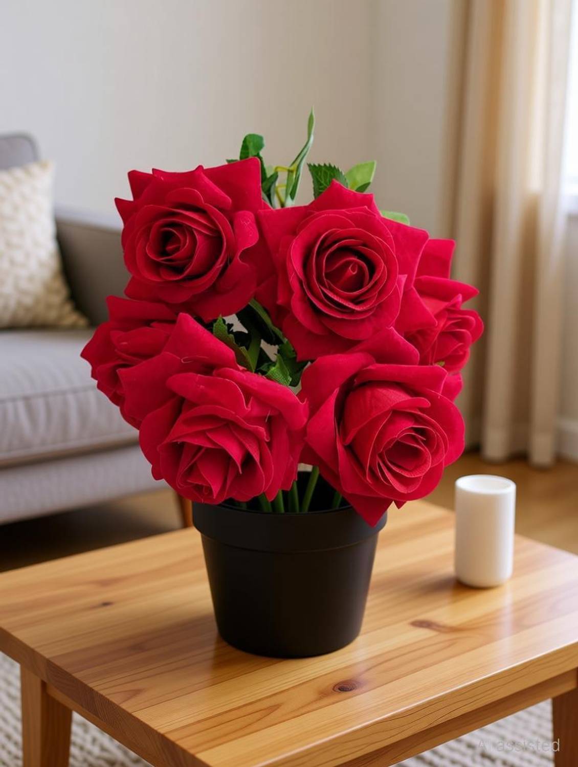 Daissy Raise Red Rose Artificial Flower with Pot Price in India