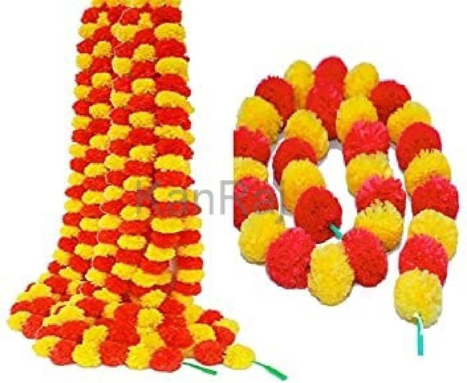 KanRaj Multicolor Marigold Artificial Flower