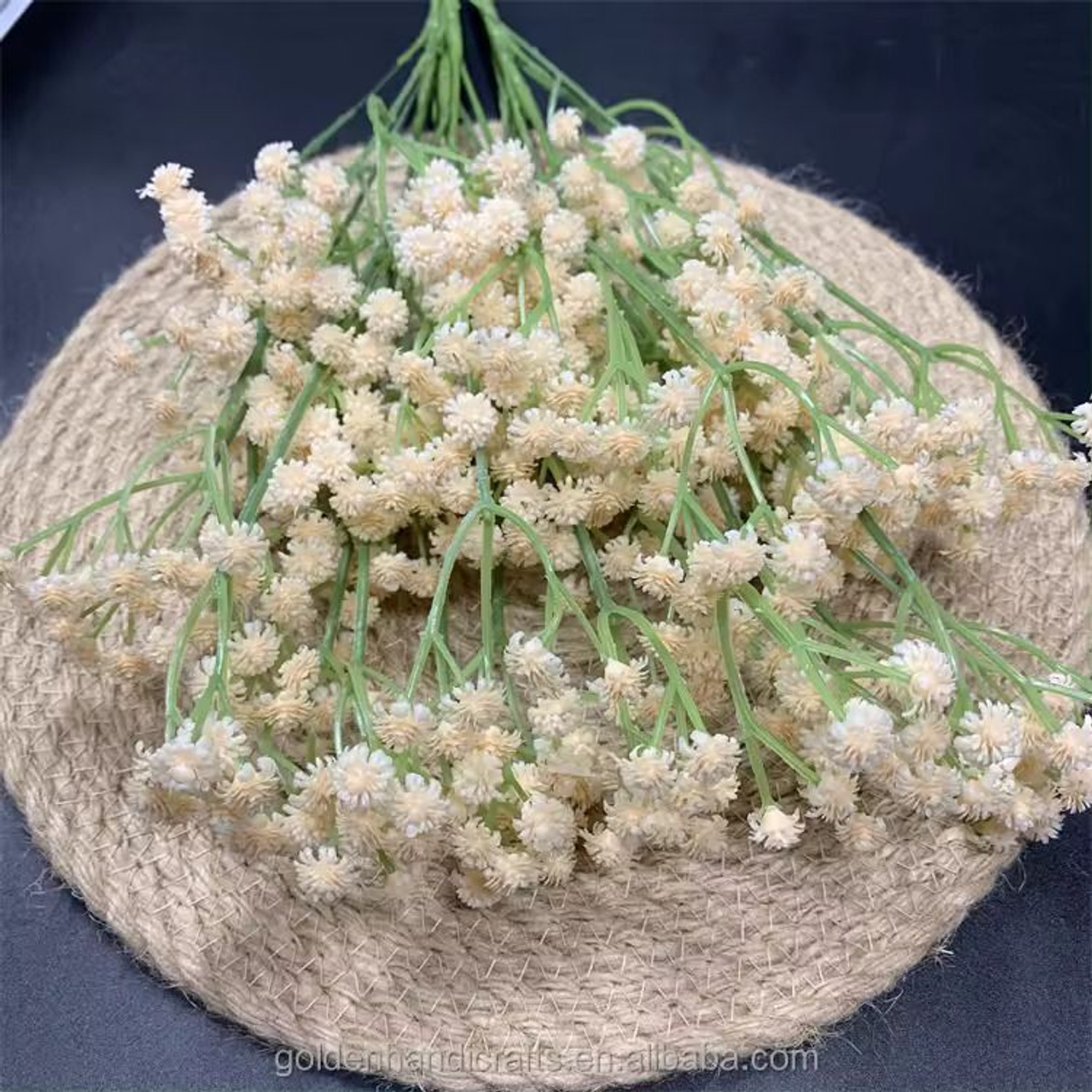 Image of HomeXO BB Breath Artificial Flower Creame Realistic Silk Floral Decor for Home & Office Beige Gladiolus Artificial Flower