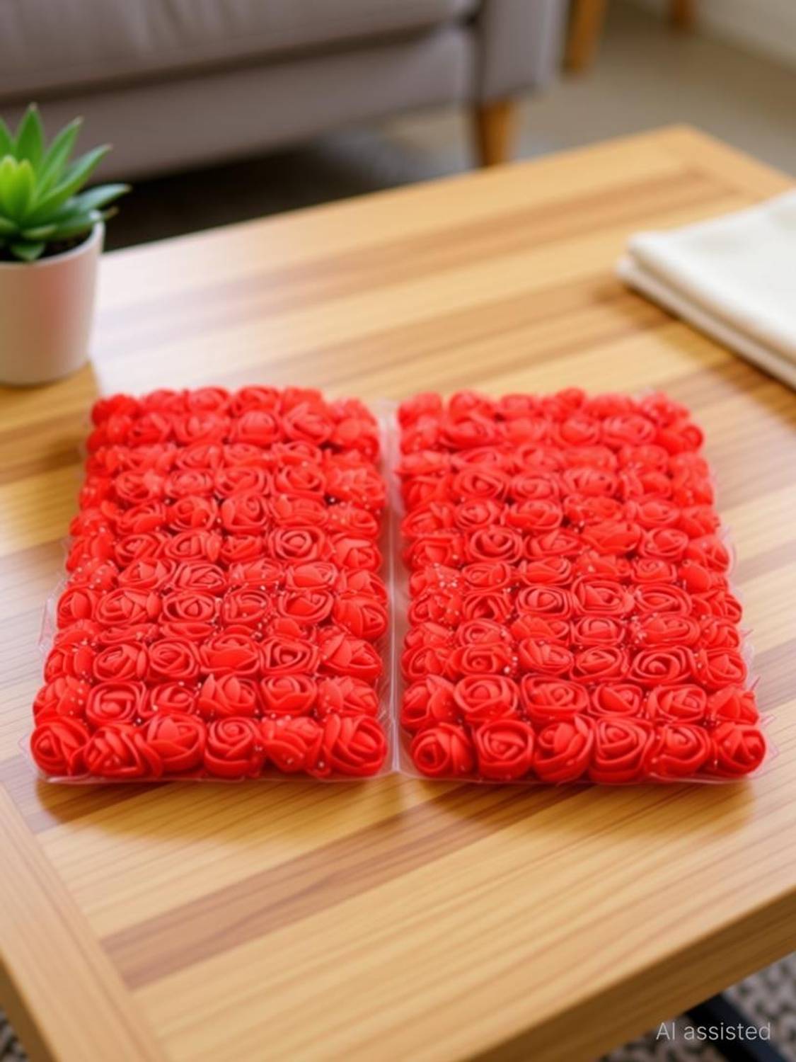 Arushi Fashion Artificial Foam Rose Flowers (Pack of 144 pieces/ 12 bunches, colour Red) Red Rose Artificial Flower
