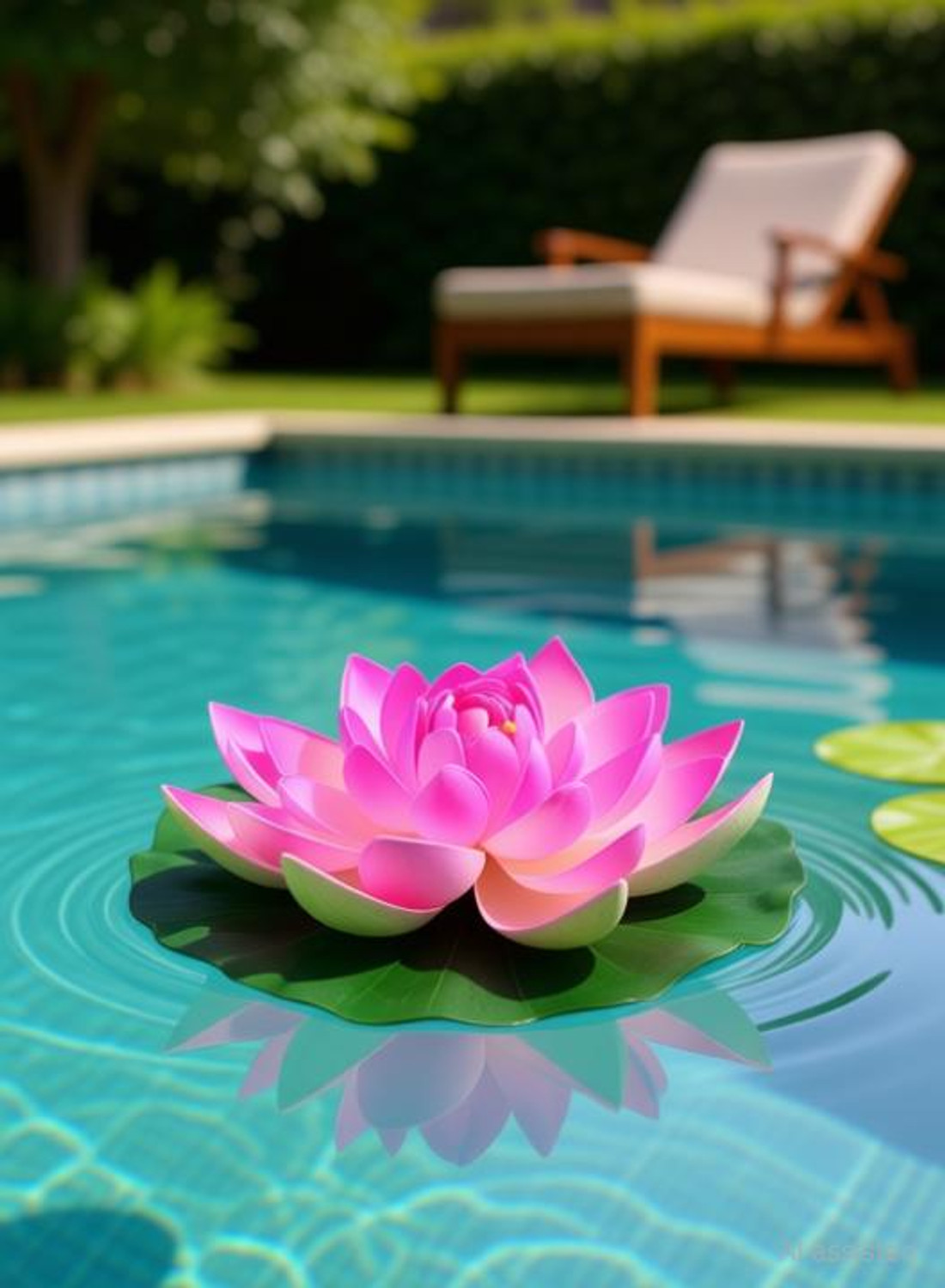 Image of Kanha Artificial Floating Lotus Flower Shape Water Surface for Home Office Decor Lotus Flower Natural Looking for Pool and Home Decoration Pink Lotus Artificial Flower