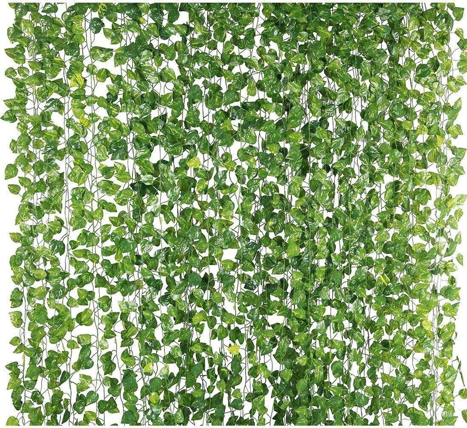 Image of HYPEBEAST 8ft Set of 12 Artificial Money Plant Vine,For|Home|Office|Garden|Decoration Green Hibiscus Artificial Flower