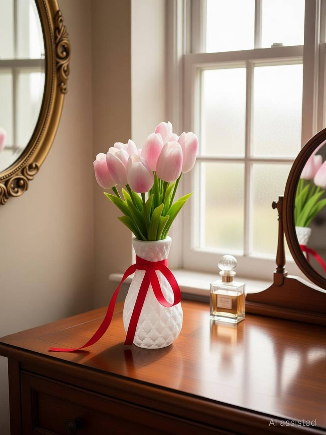ALIZA Baby Pink Tulips Artificial Flower