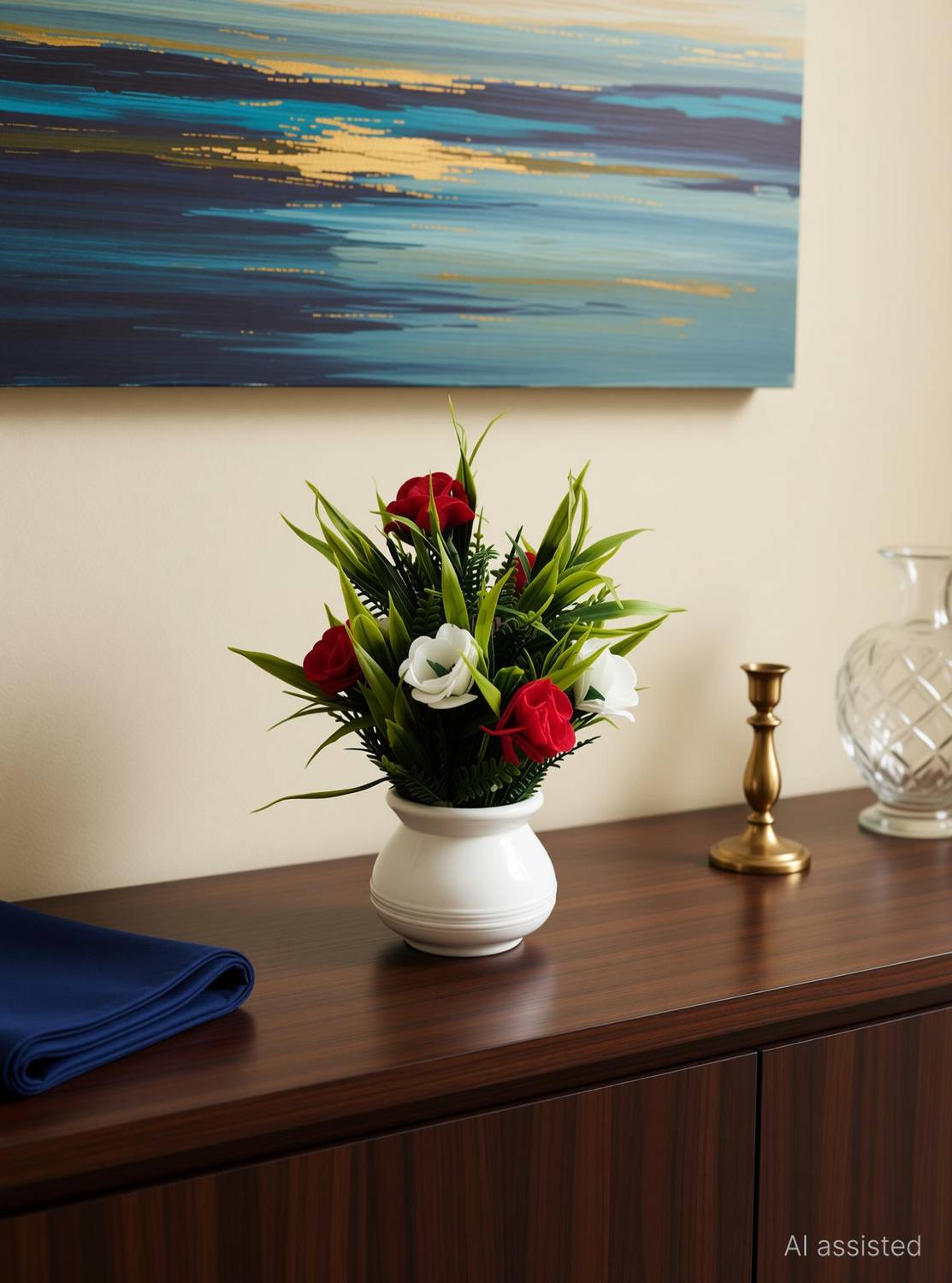AartPush Multicolor Wild Flower Artificial Flower with Pot Multicolor Wild Flower Artificial Flower with Pot