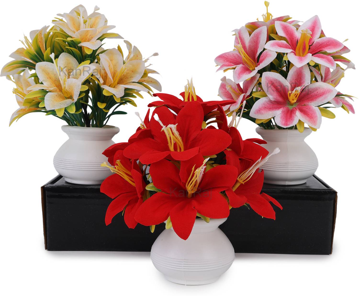 KanRaj Set of 3 Premium Quality Bonsai Wild Artificial Plant with