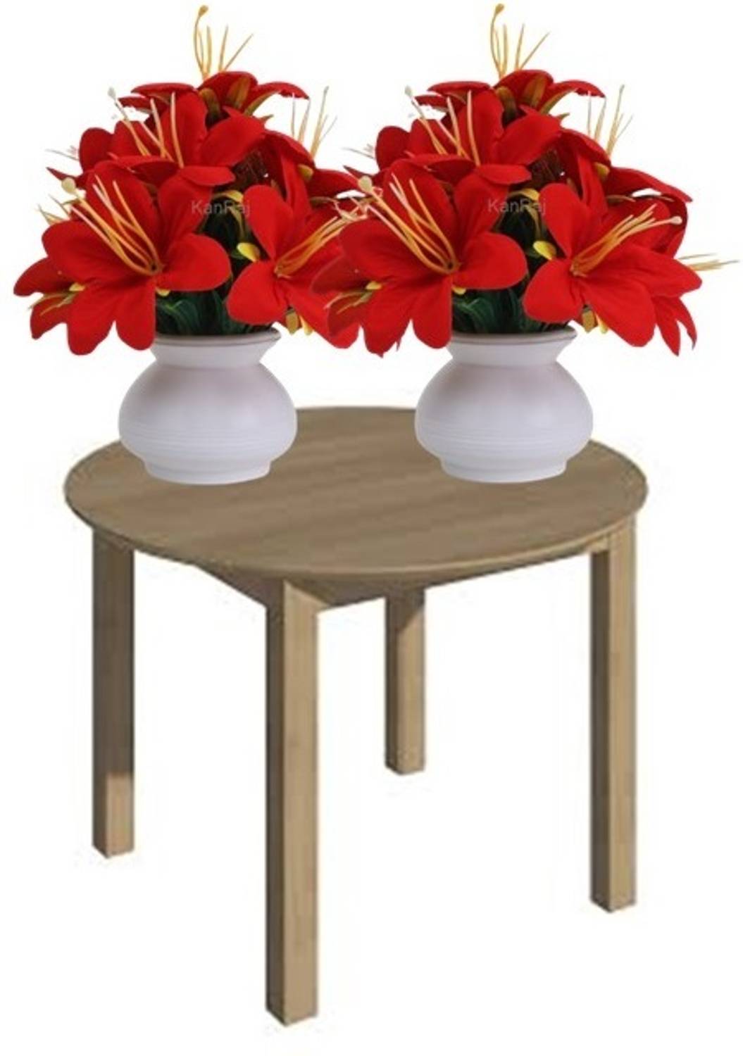 KanRaj artificial lily flower plant pack of 2, Red Red Lily Artif