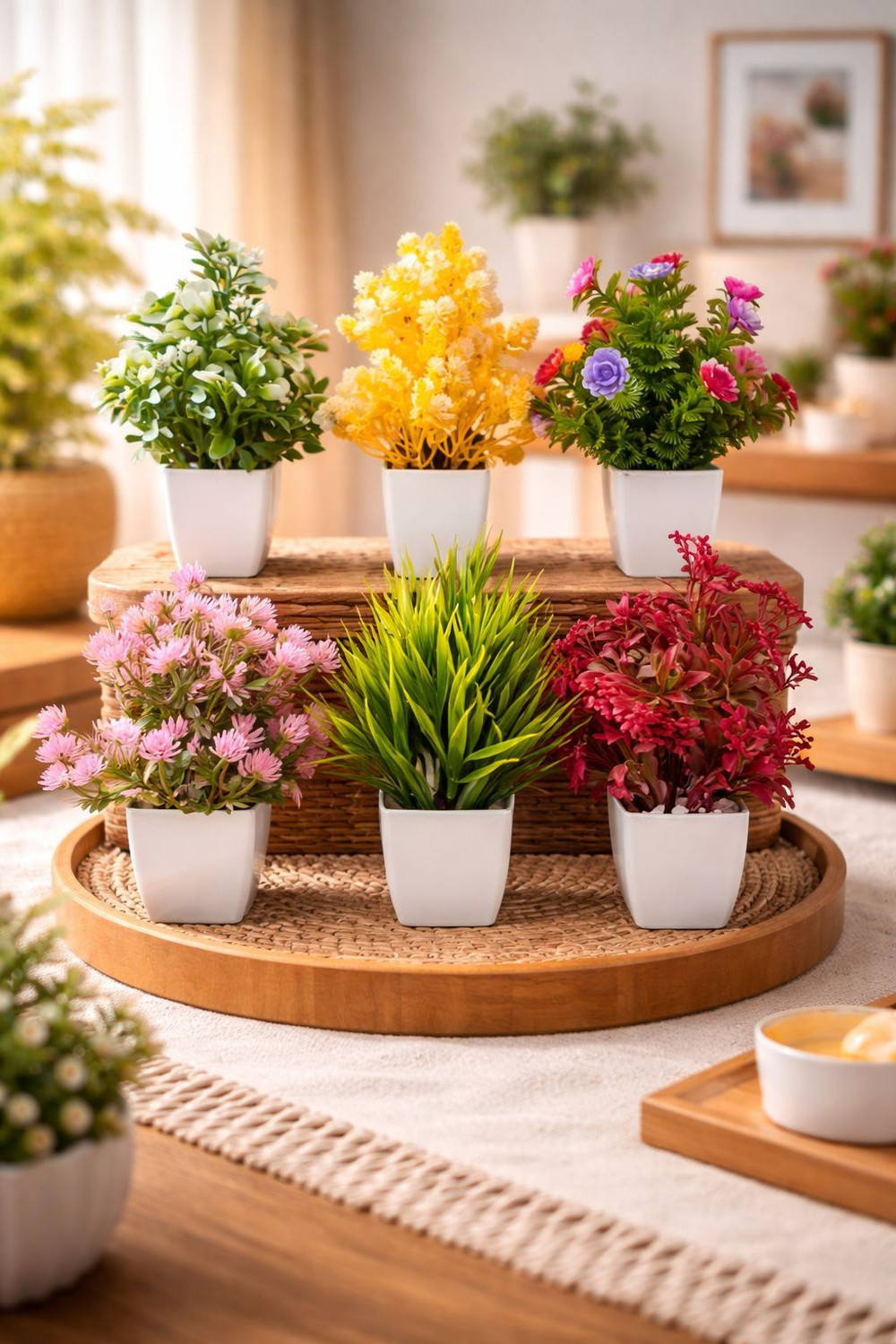 Image of flowerwala Multicolor Wild Flower Artificial Flower with Pot