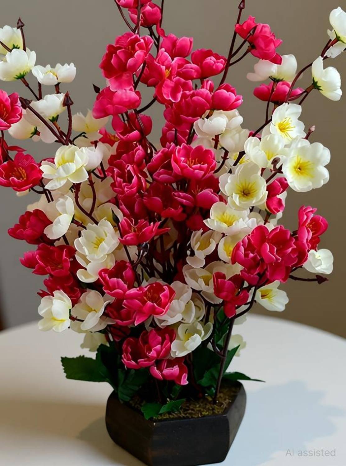 KAYKON Artificial Orchid Blossom Pot Red - Image 3