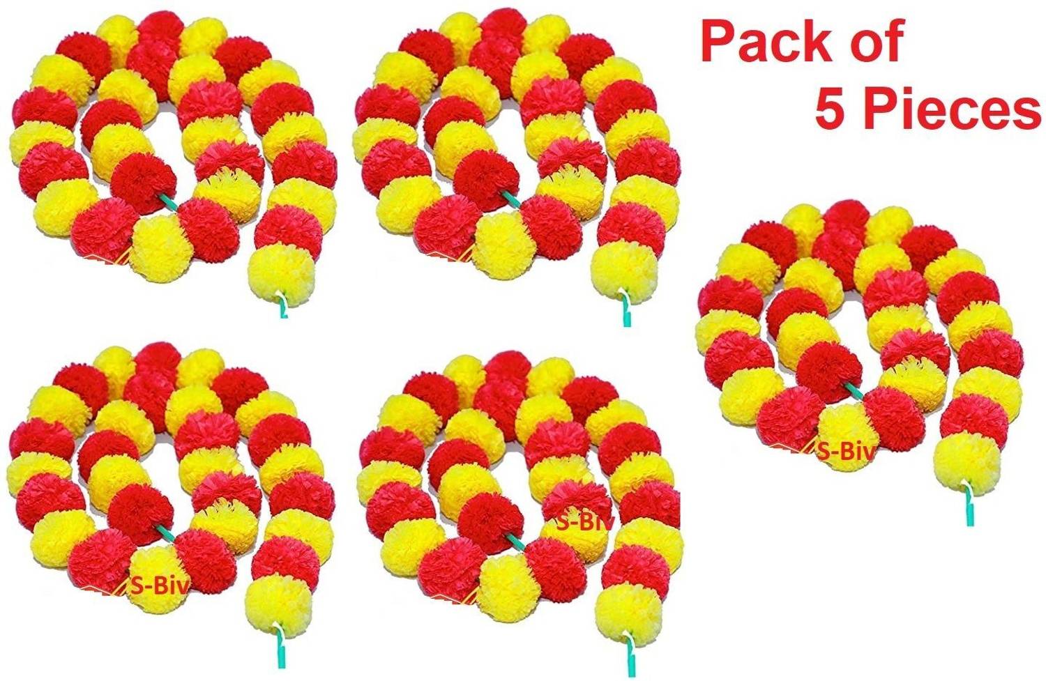 Anuash Beautiful Marigold Flower Ladi for Every Occasion Red Marigold Artificial Flower