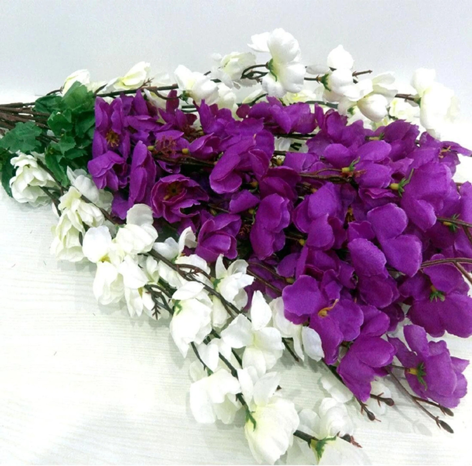 Image of OM COLLECTIONS ORCHIDS ARTIFICIAL FLOWER White, Purple Orchids Artificial Flower