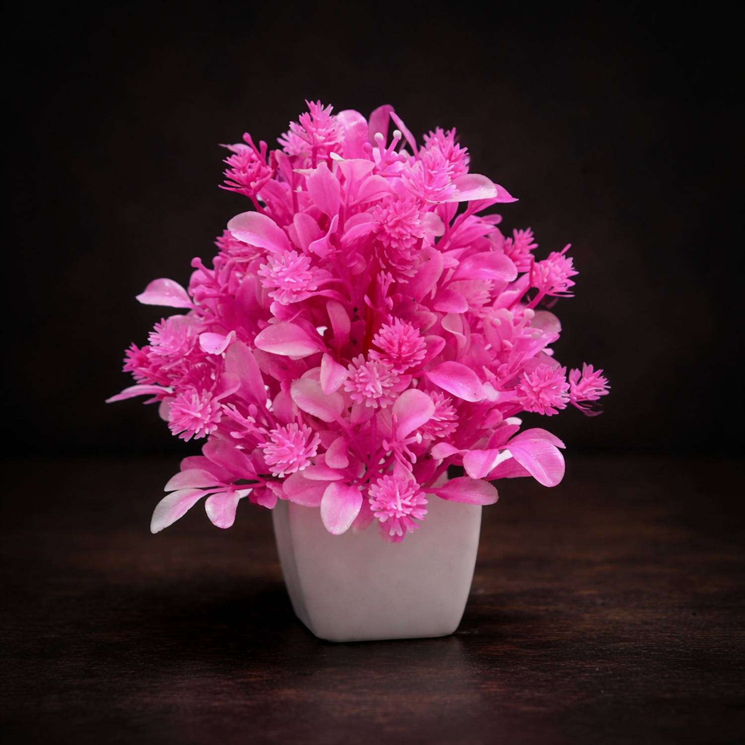 AartPush Premium Artificial Plants in White Pot for Home, Office & Gifting Pink Lily Artificial Flower  with Pot