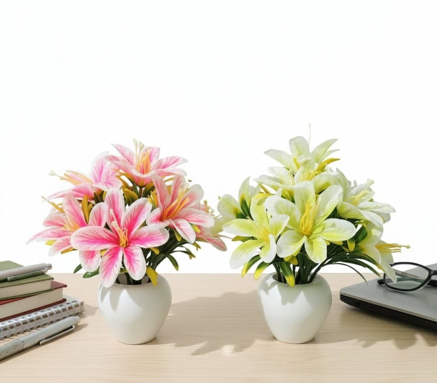 lily　25cm & 20cm おまとめ　5月10日以降発送 PREMA SHINE Artificial Lily Flowers for Home Decoration | Pink