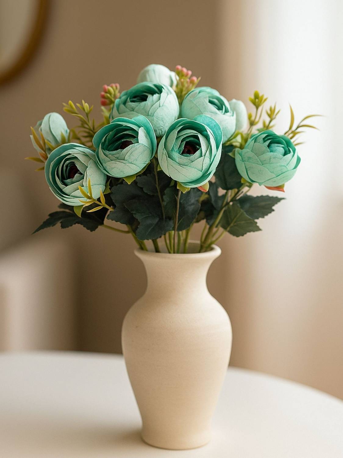 Artsy Artificial flowers for home decoration, office décor, DIY craft, for pot filler Green Peony Artificial Flower