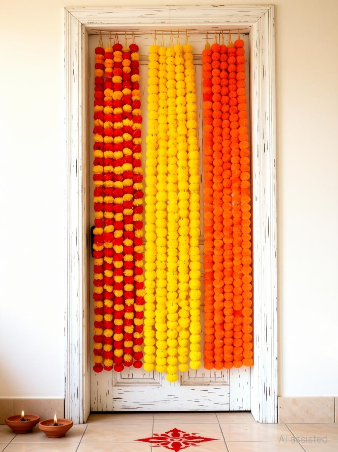 Image of Therama Multicolor Marigold Artificial Flower