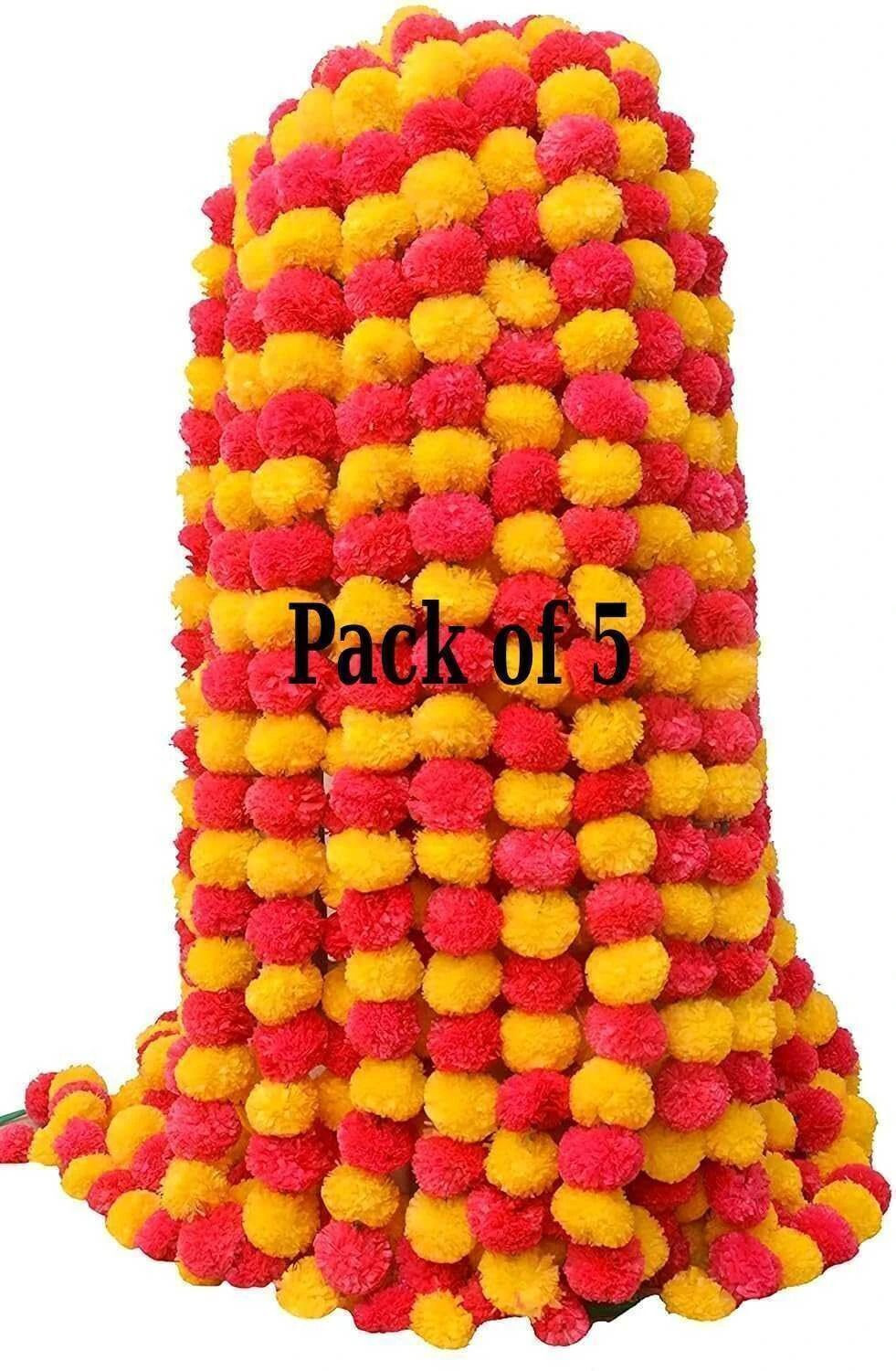 Image of DUOFU Fluppy Multicolor Marigold Artificial Flower