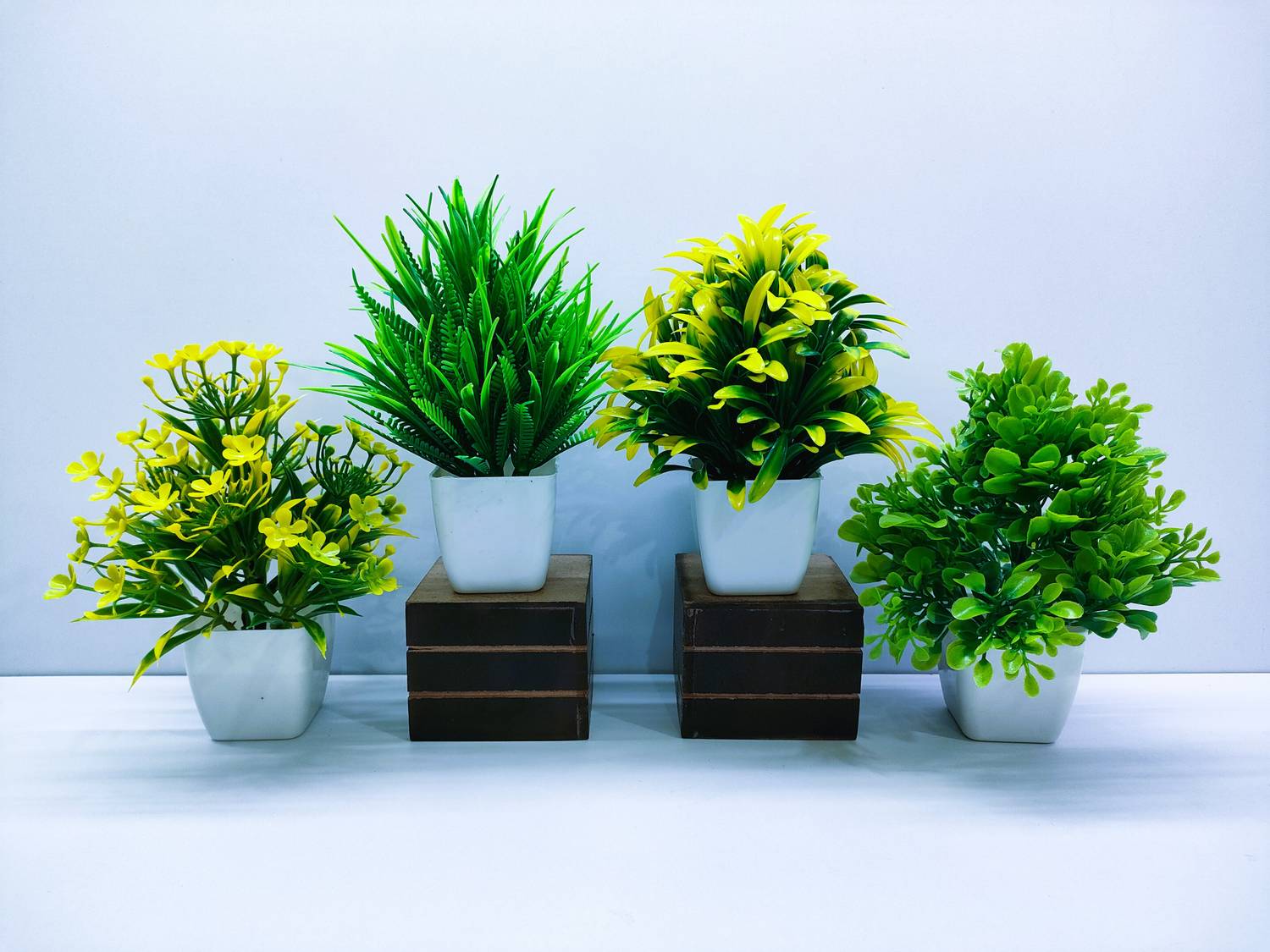 ADIRSA Stylish Looking PINK/YELLOW Color Decorative Piece Flower Set Pink, Yellow Wild Flower Artificial Flower with Pot