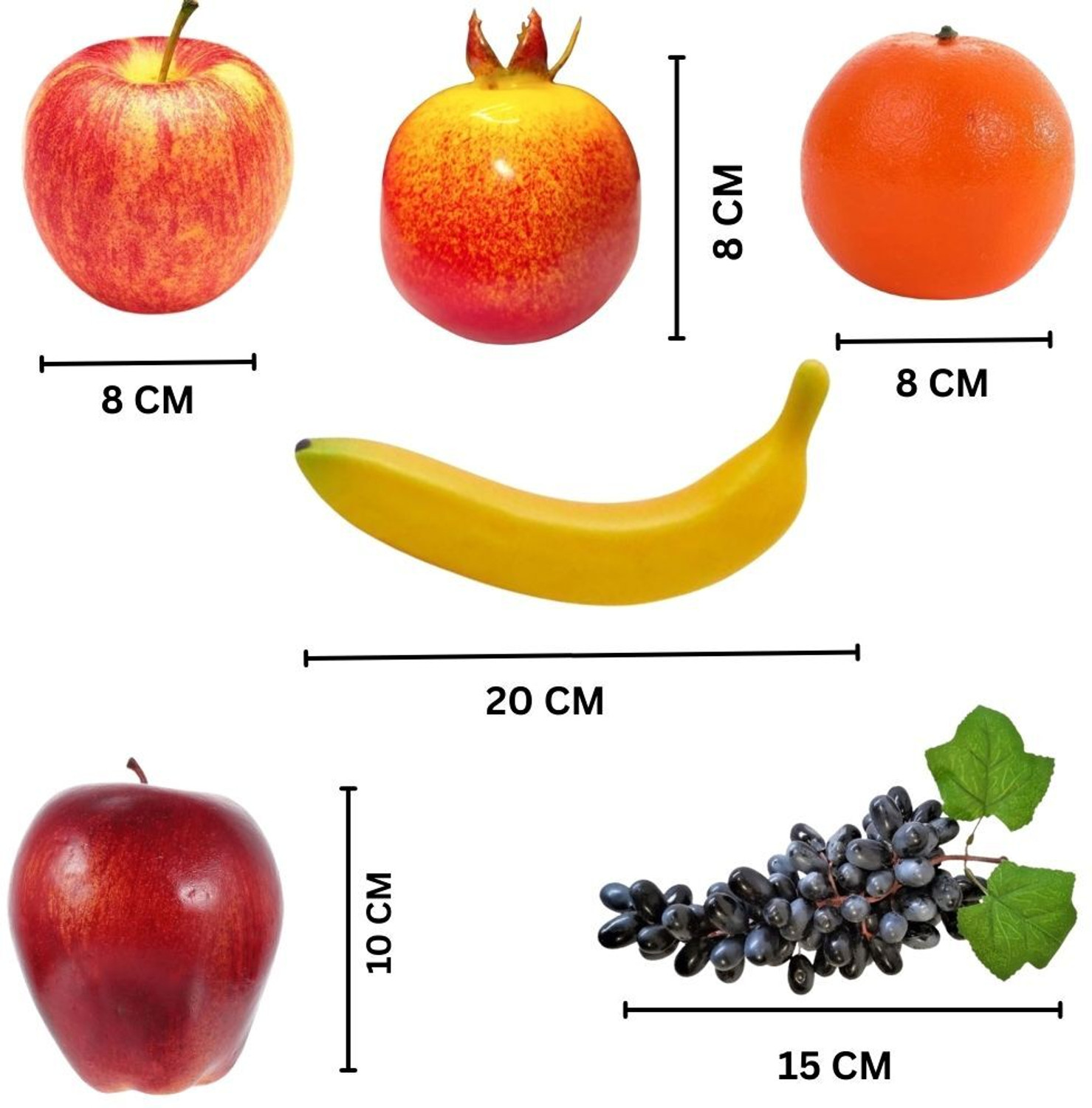 Image of CLOUDEX Artificial Fruits Combo for Fruits Decoration (Pack of 6) Mixed Fruits & grapes Artificial Fruit