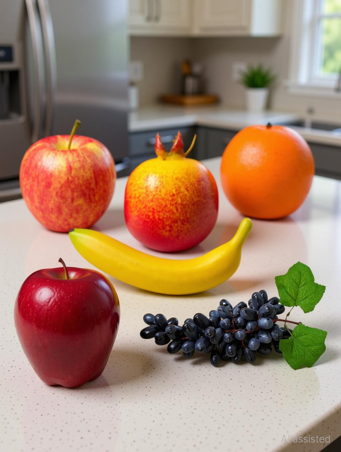 Image of CLOUDEX Artificial Fruits Combo for Fruits Decoration (Pack of 6) Mixed Fruits & grapes Artificial Fruit
