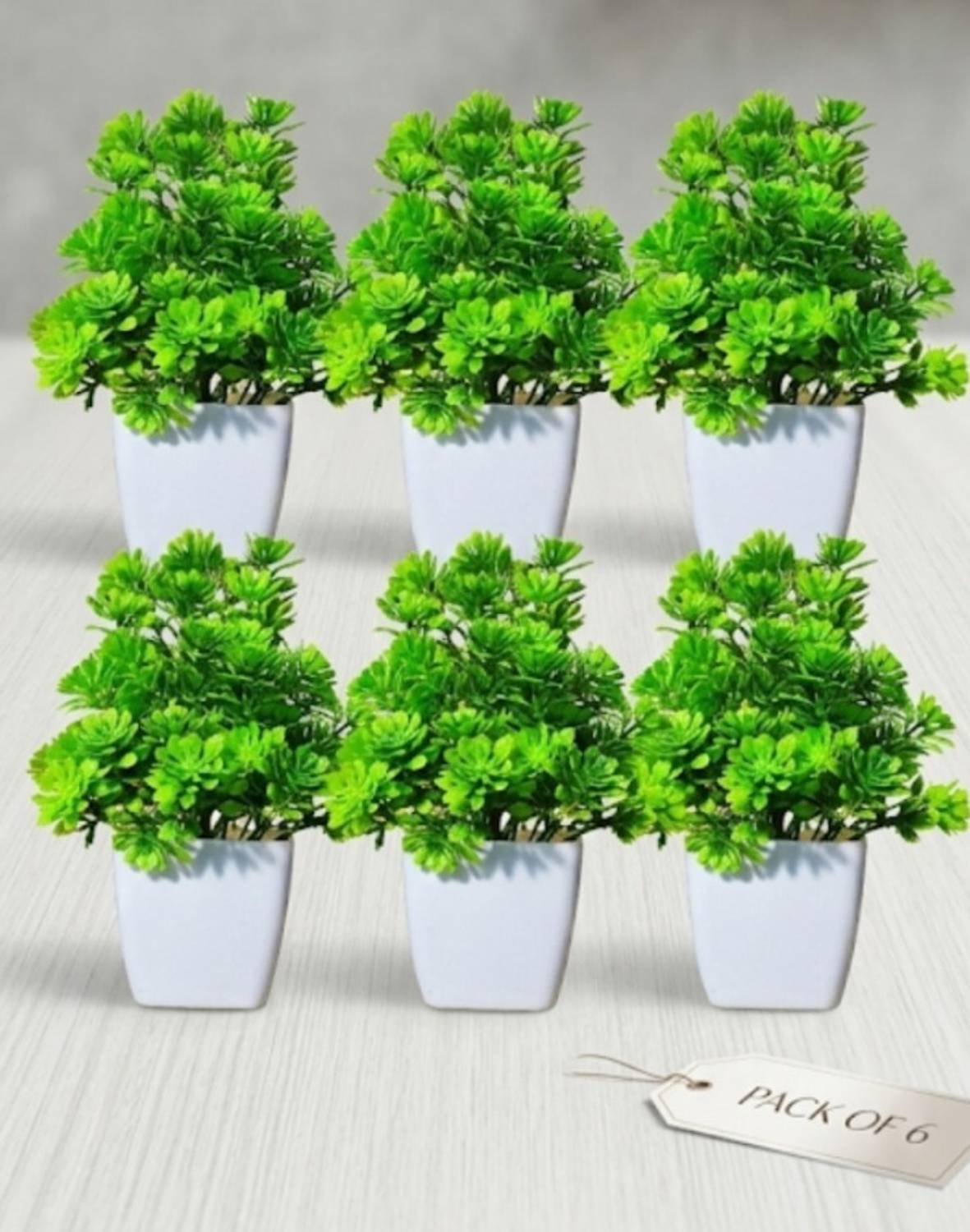 brozzo Artificial plant with pot for home decor set of 6 Bonsai A