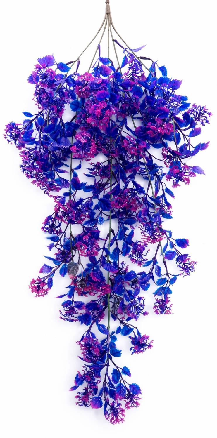 Ansaribrothers ArtificialHangingVine BluePink-Hanging PlantforHome,Balcony,WallDécor Pack of 1 Artificial Plant