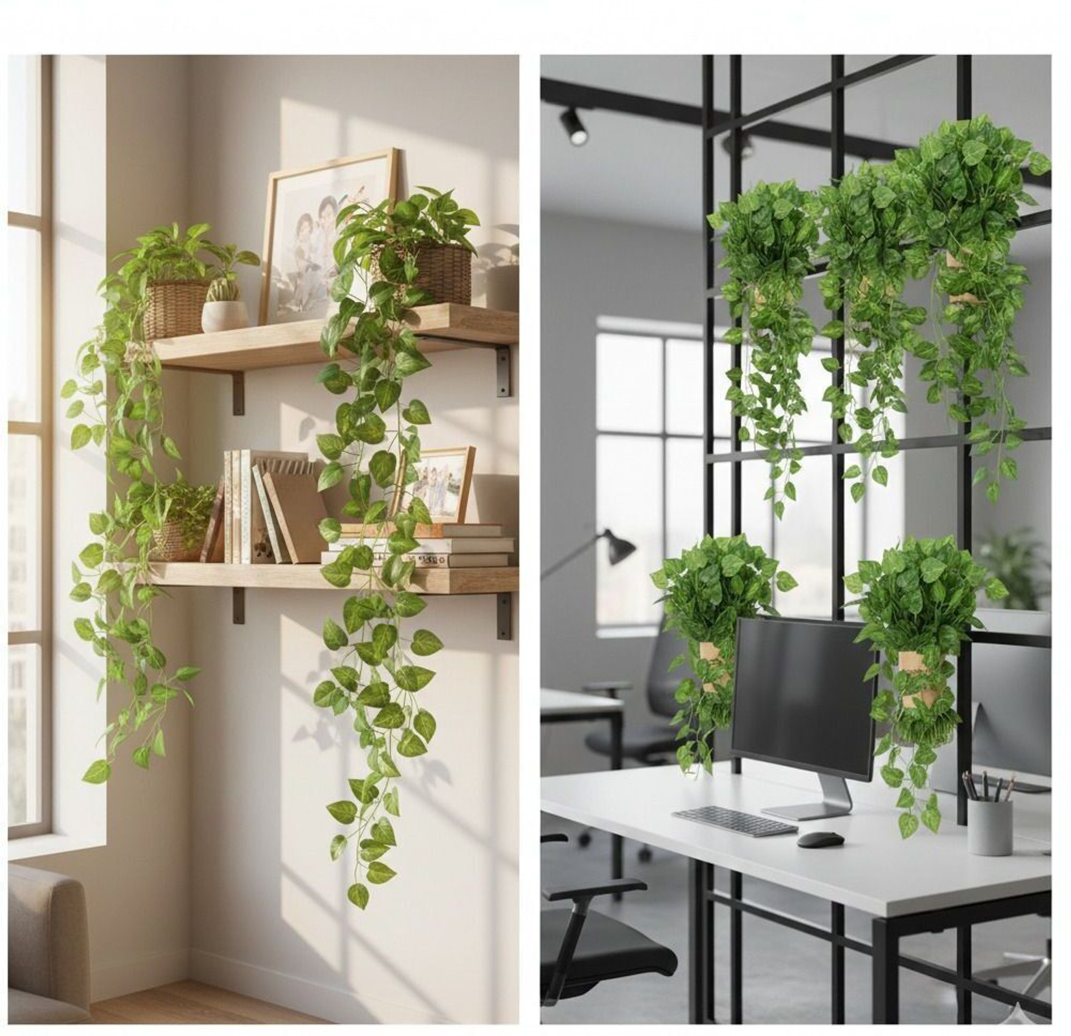 Image of svc Set of 2 Artificial Money Plant Creeper|Wall Hanging|Home |8 FIT Bonsai Artificial Plant