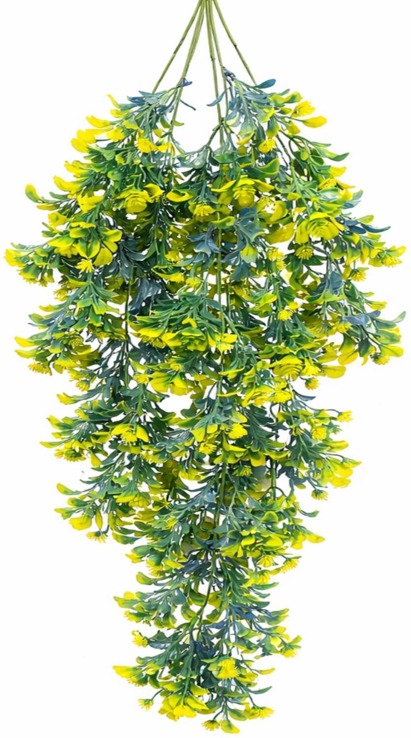 Ansaribrothers Artificial HangingPlant-GreenYellow-LeavesVine -Home&Balcony-Decoration-Pack of Artificial Plant