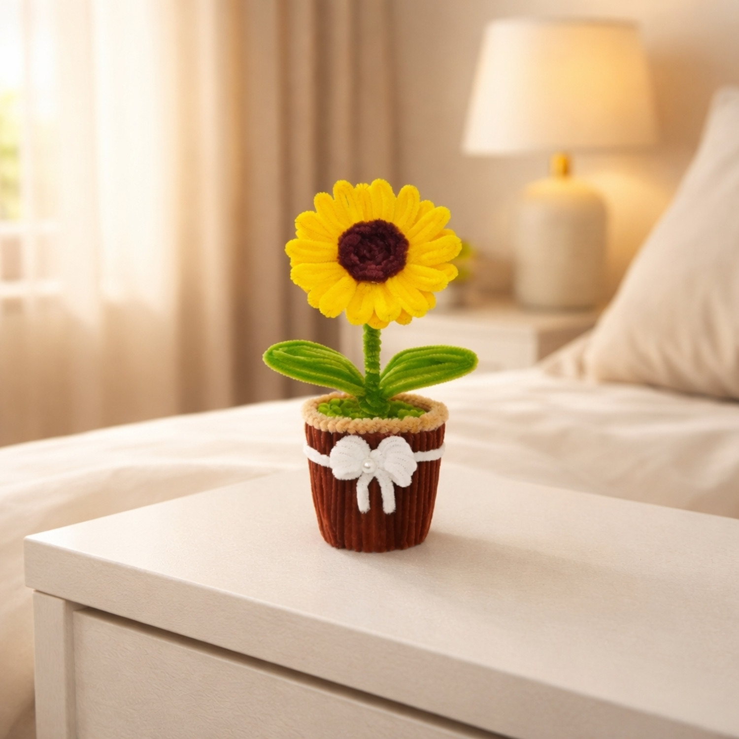 Image of Ashmoll Artificial Sunflower Pot for Home & Office decor | Birthday, Anniversary Gift Wild Artificial Plant with Pot
