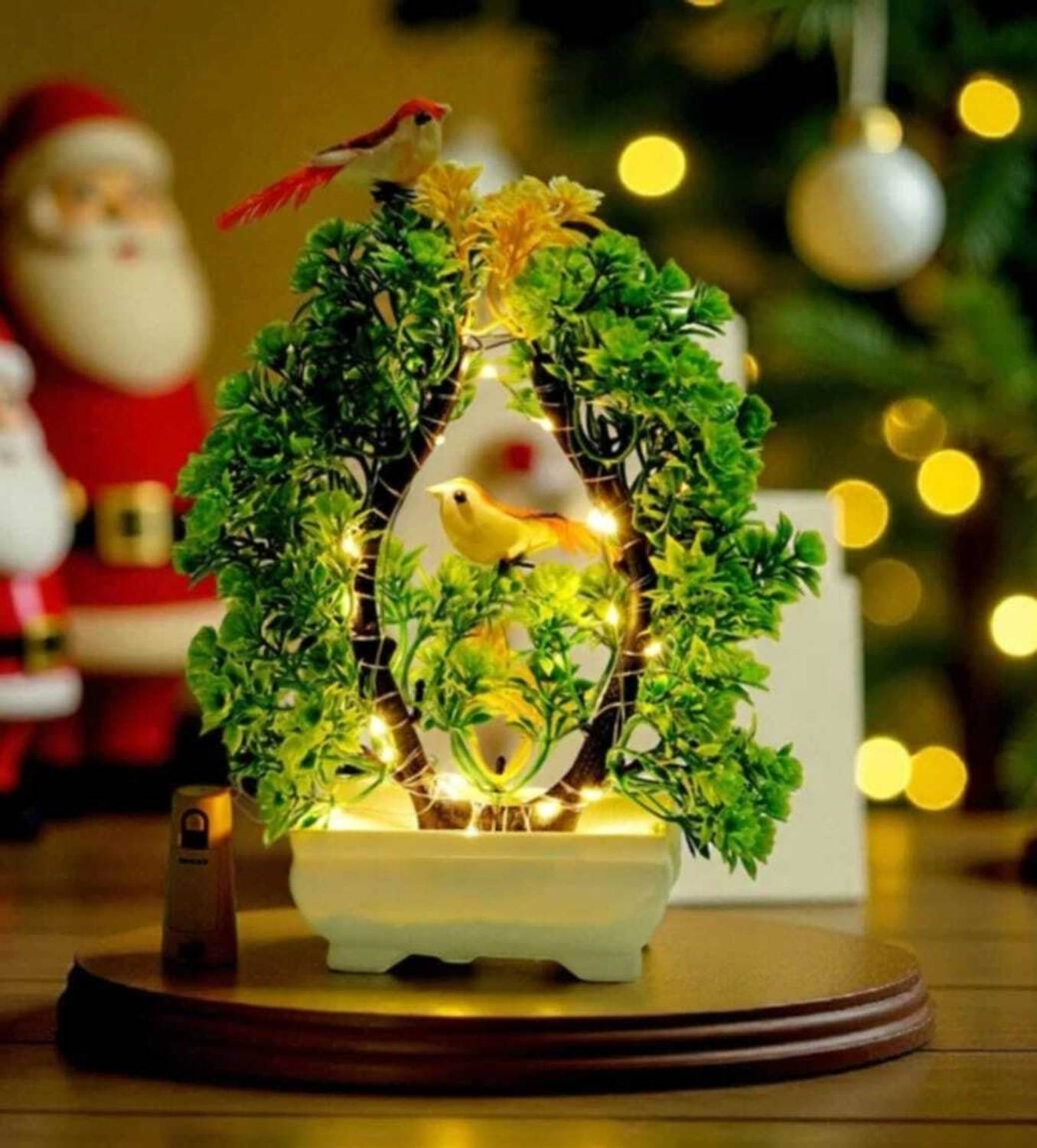Modo Artificial Bonsai Plant with Sparrow Pot LED Light for Livin