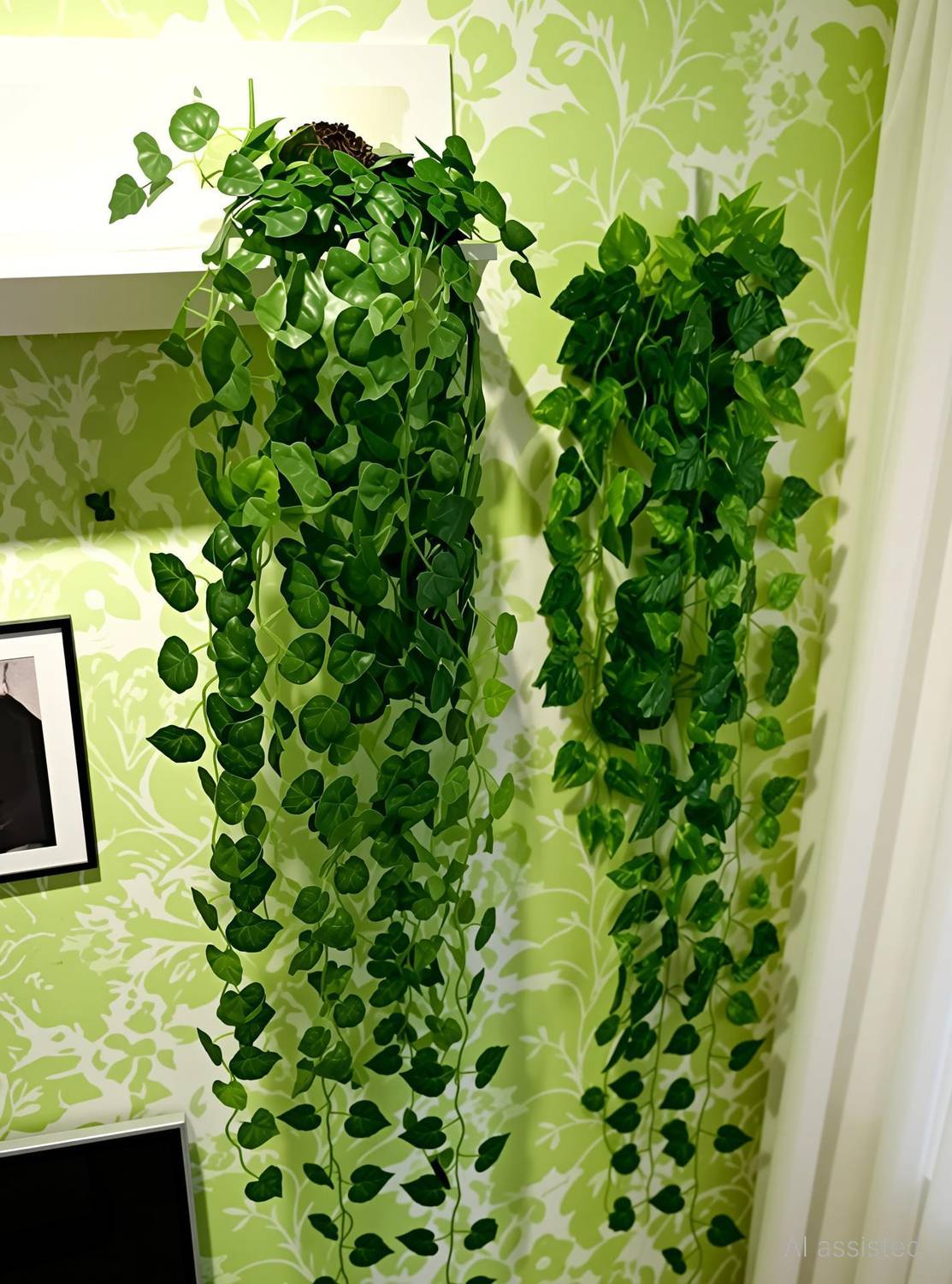 Akp Artificial Money Plant Creeper Garland for Wall Hanging Decor (8 Feet Pack of 2) Artificial Plant