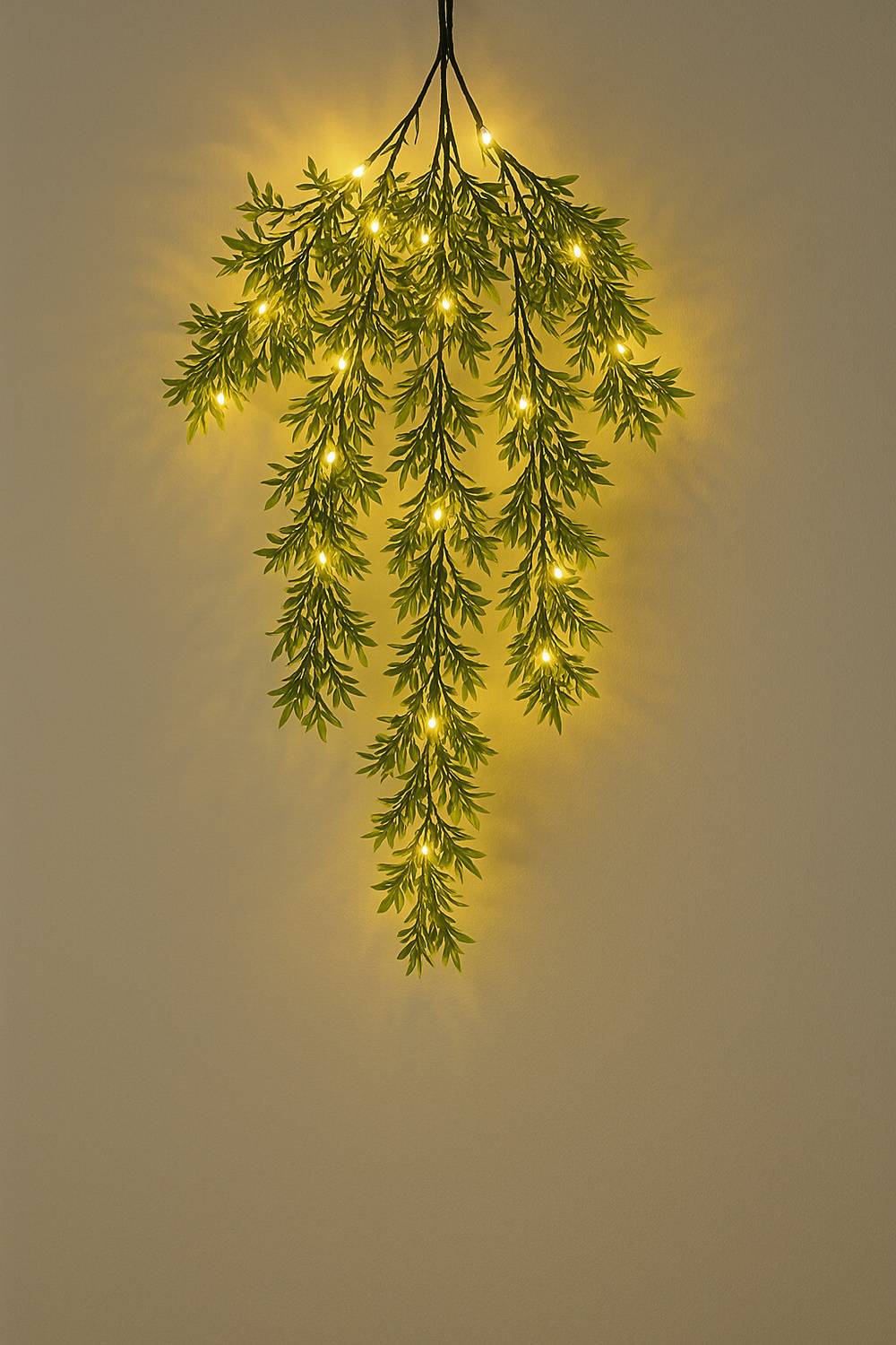 Akp Artificial Mehndi Leaves Garlands Vine Plants with Cork Light for Home Decor Wild Artificial Plant
