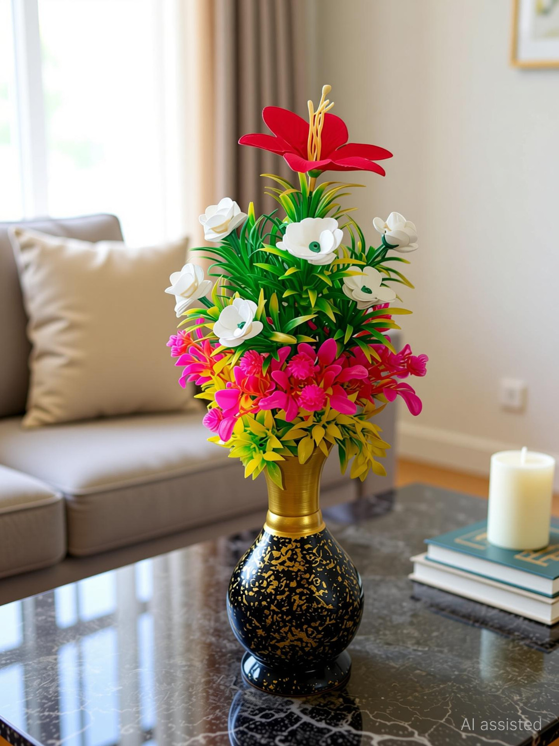 Image of Caser Artificial Plants With big Vase For Home Decoration Bonsai Bonsai Artificial Plant with Pot