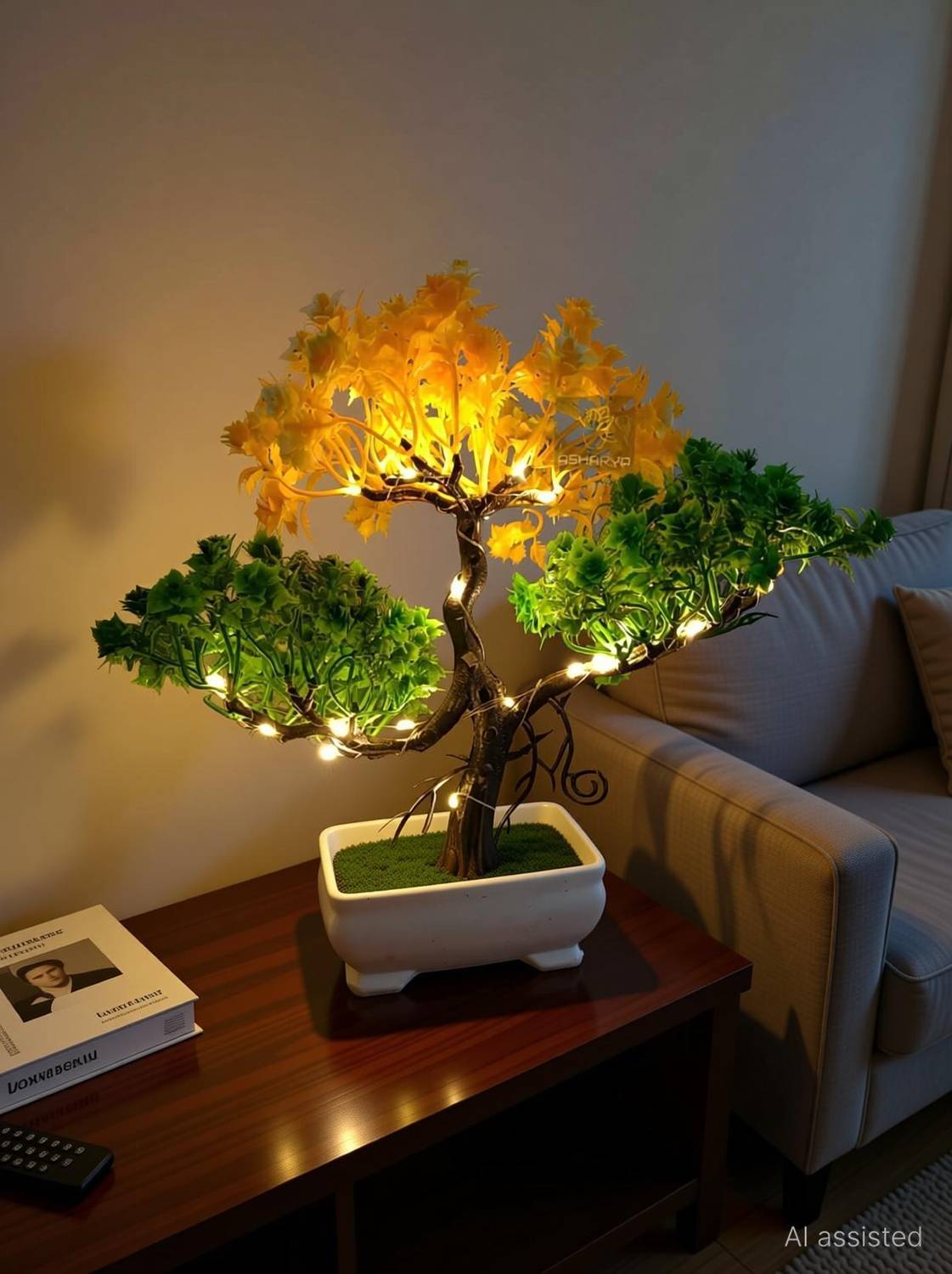 Moonex Artificial Bonsoi Tree with Sparrow for Living Room Decor