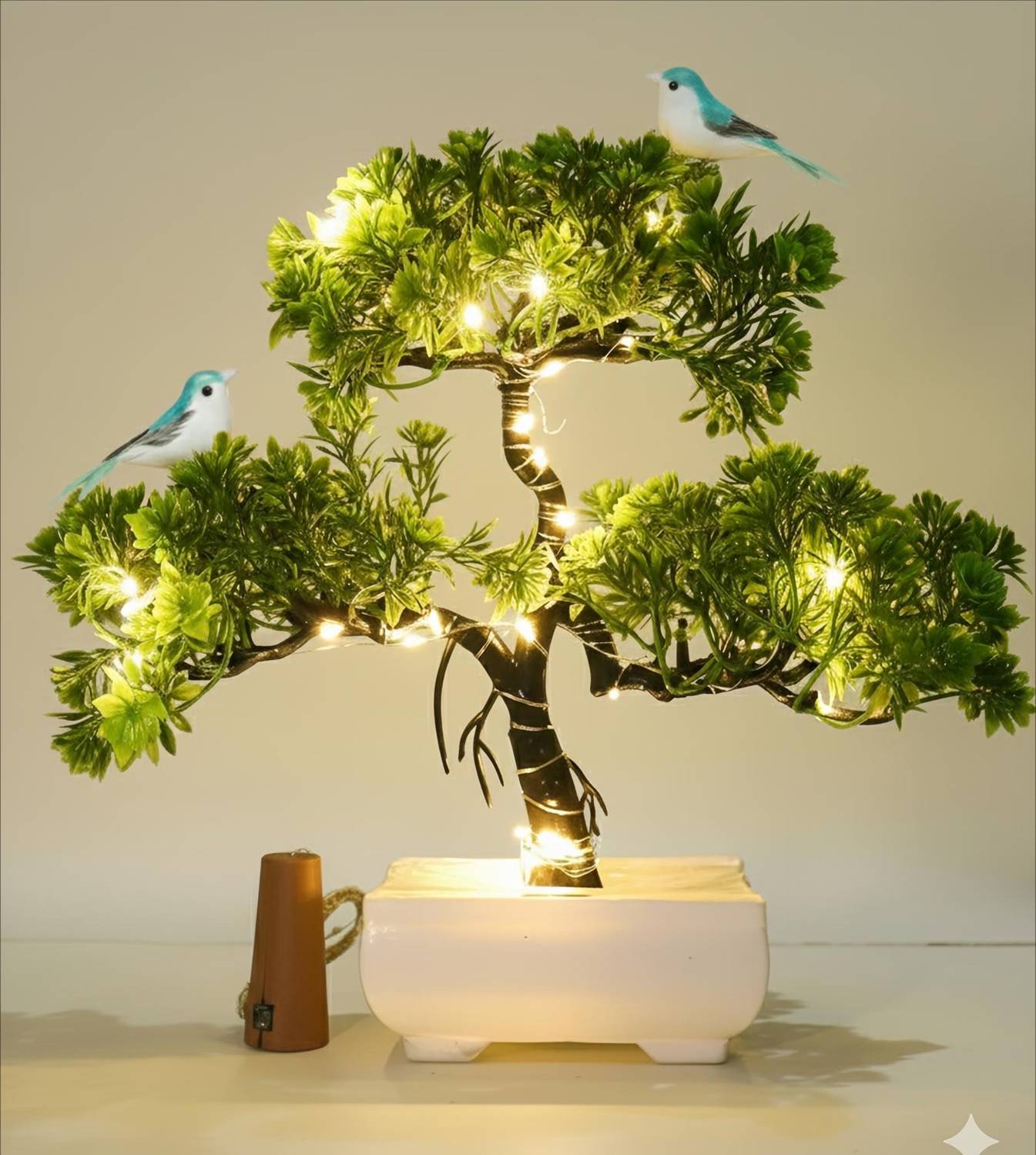 ABHIASH Green Tree Plant with Bird & Light - Image 1