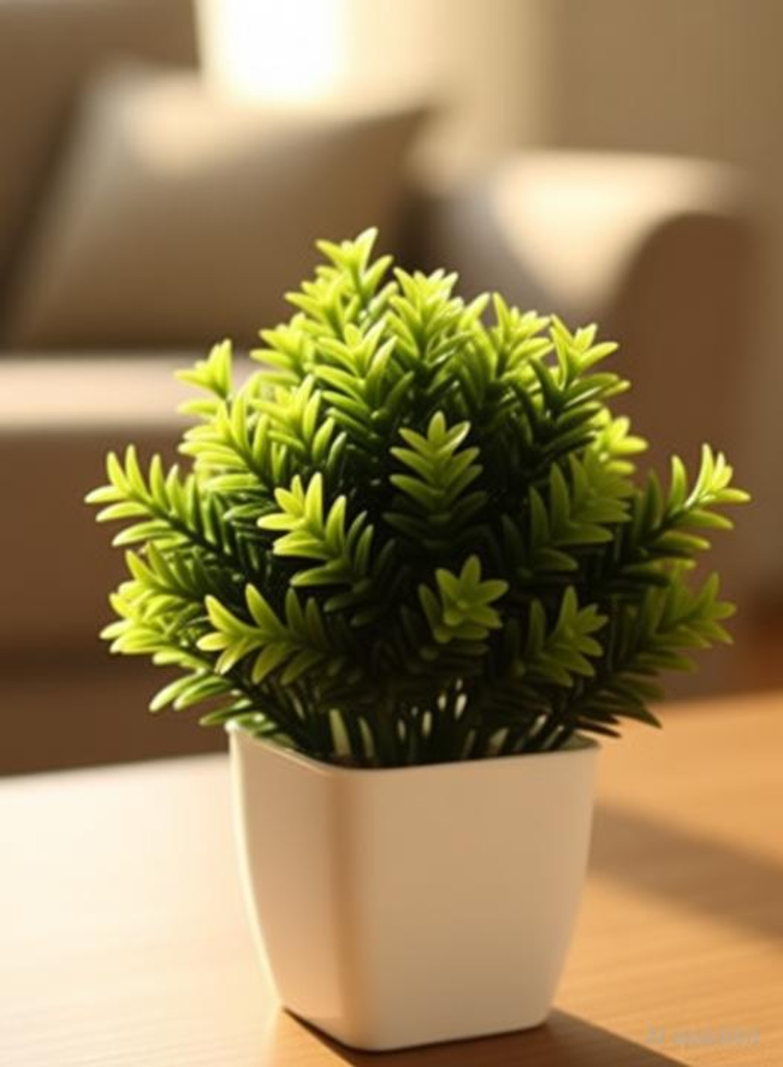 Image of Assembled Naturaly 8 Mini /Small Artificial Plants Bonsai Wild Artificial Plant with Pot Bonsai Artificial Plant with Pot (15 cm, Green)