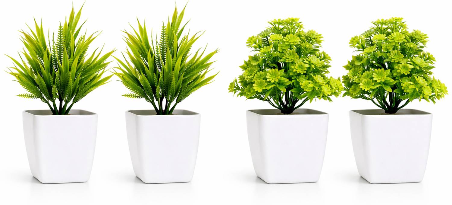 Ansaribrothers Artificial-Potted-Plants-Combo_4PK Artificial Plant  with Pot