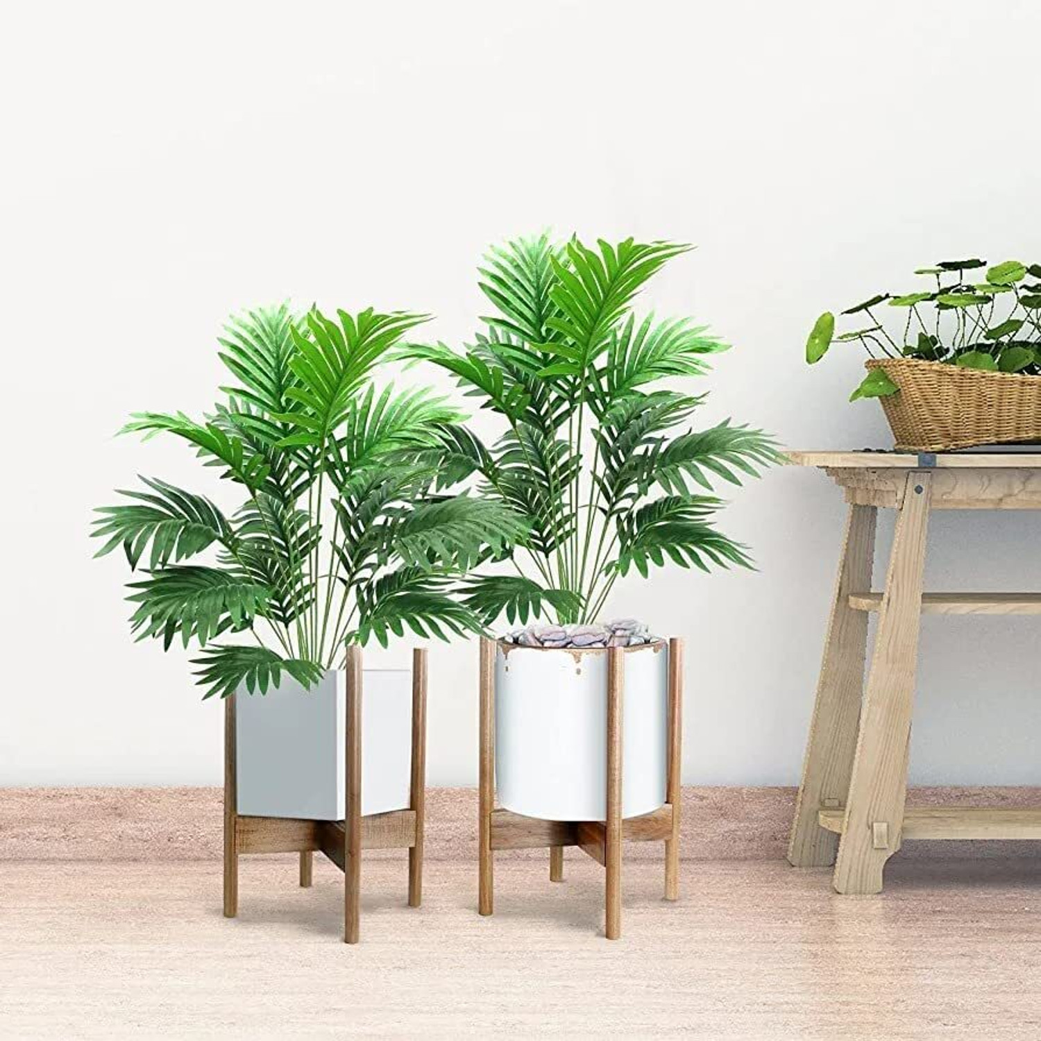 Image of BAARIG 24 Leaves Areca Palm Indoor Plant for Home /Shop /Office Decor /Gifting Without Pot Artificial Plant