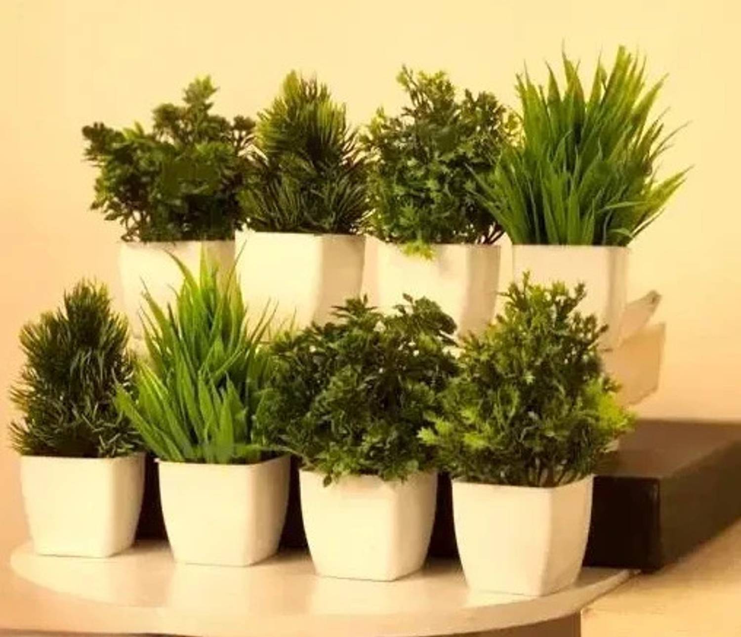 blue penguin Set Of 8 Mini/Small Artificial Plants Bonsai Wild Ar