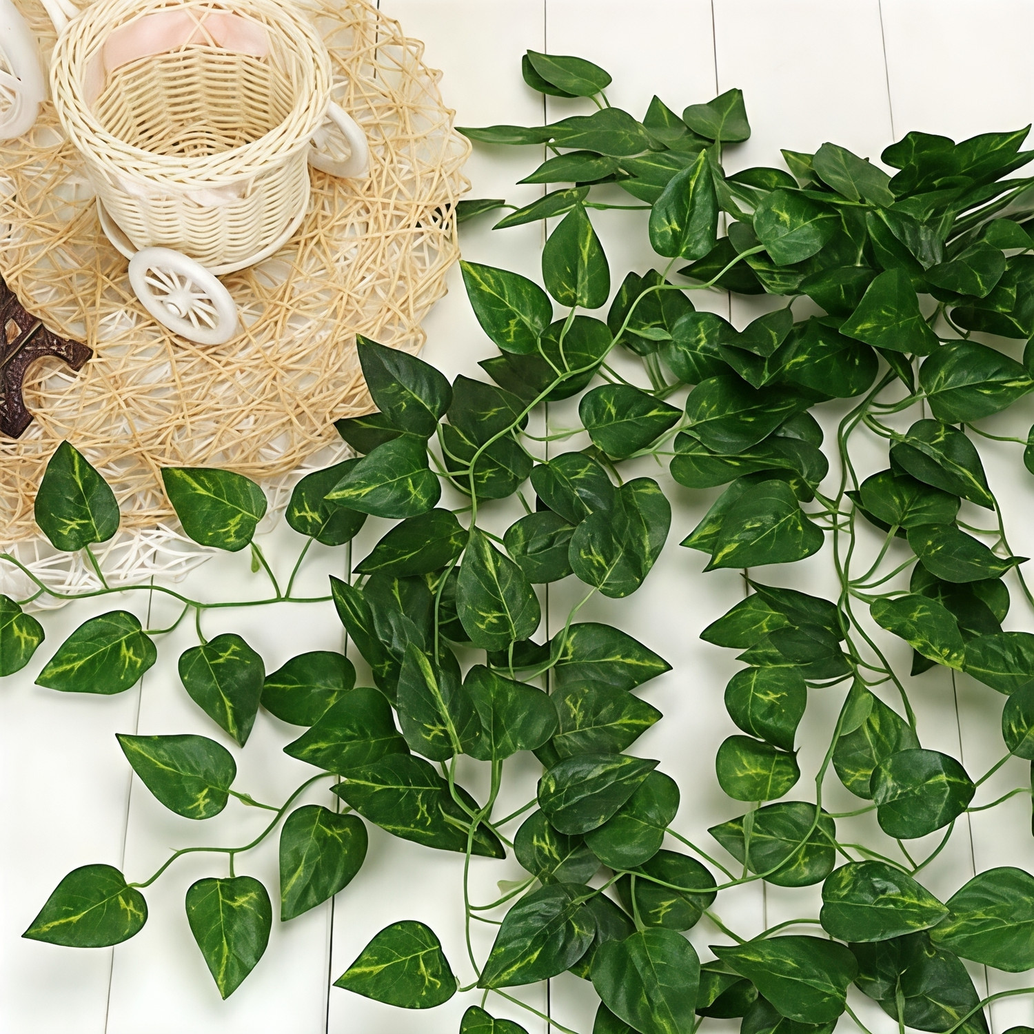 Image of POKA Artificial Money Plant Creeper Vine for Wall Hanging Home Balcony Decor Set of 2 Artificial Plant