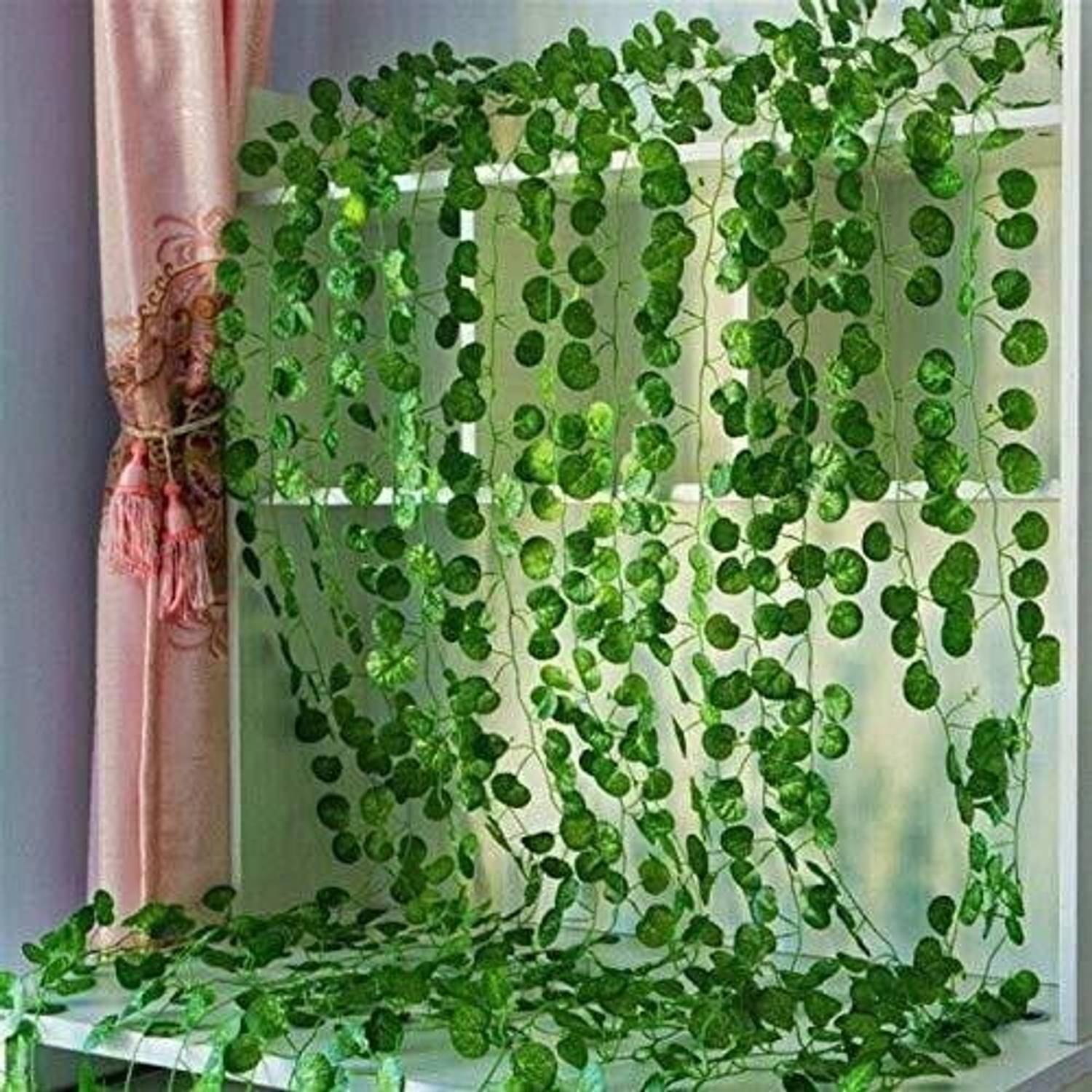 Siddhivinayak 8ft Set of 2 Artificial Money Plant Vine,For Home O