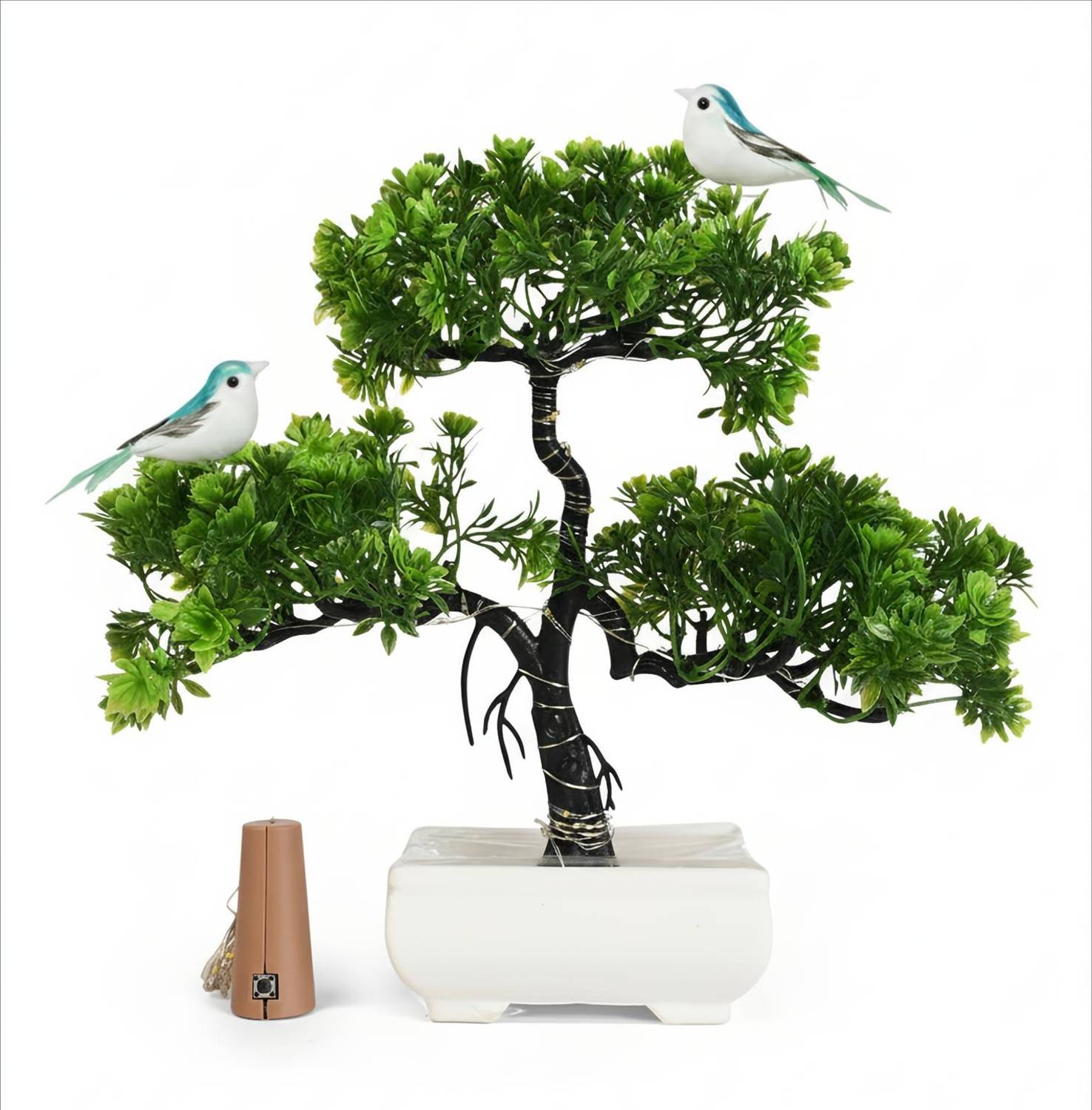 ABHIASH Green Tree Plant with Bird & Light - Image 2