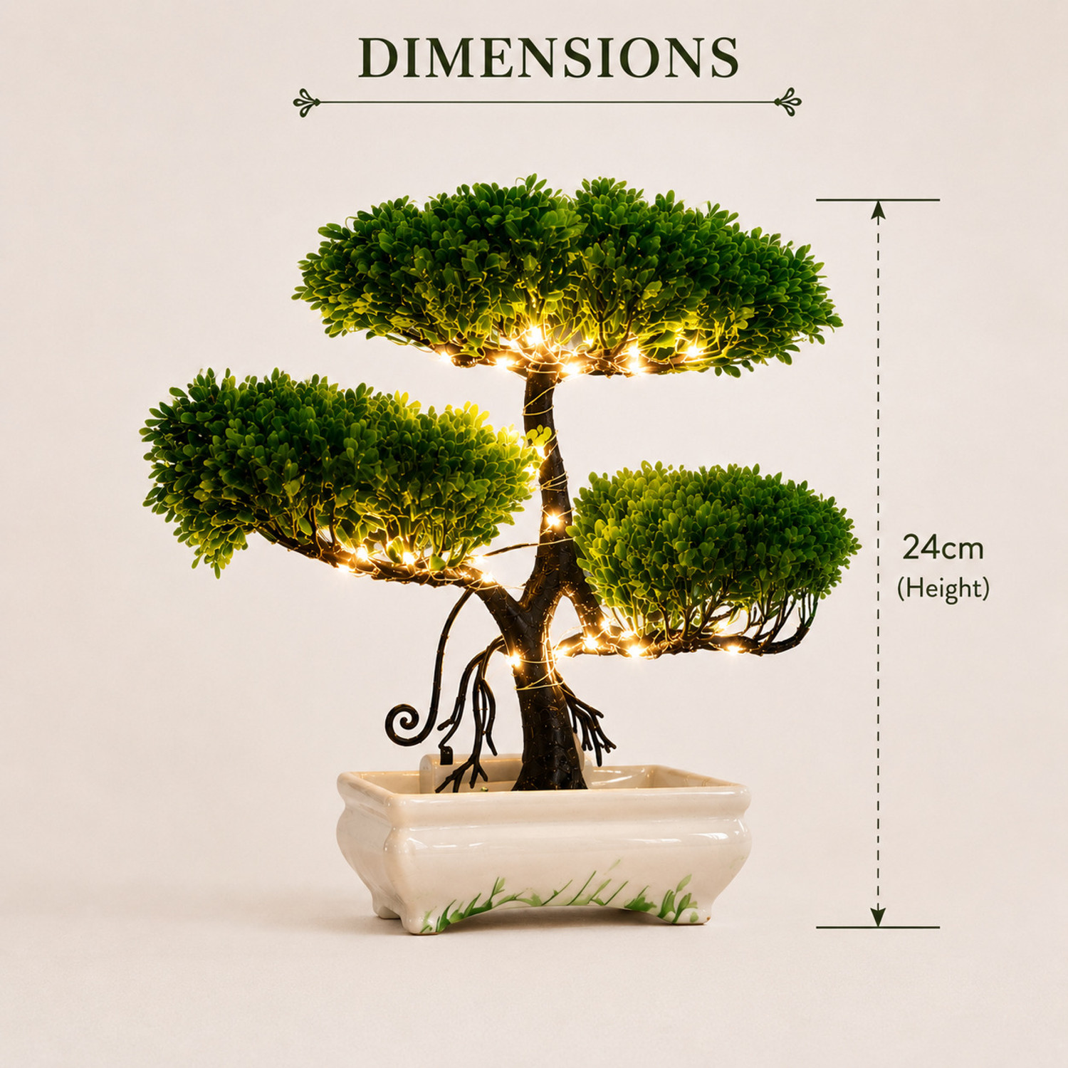 Image of Elencraft Artificial Led Tree For Home Decoration, Fake Ornamental Plants With Pot Bonsai Wild Artificial Plant with Pot