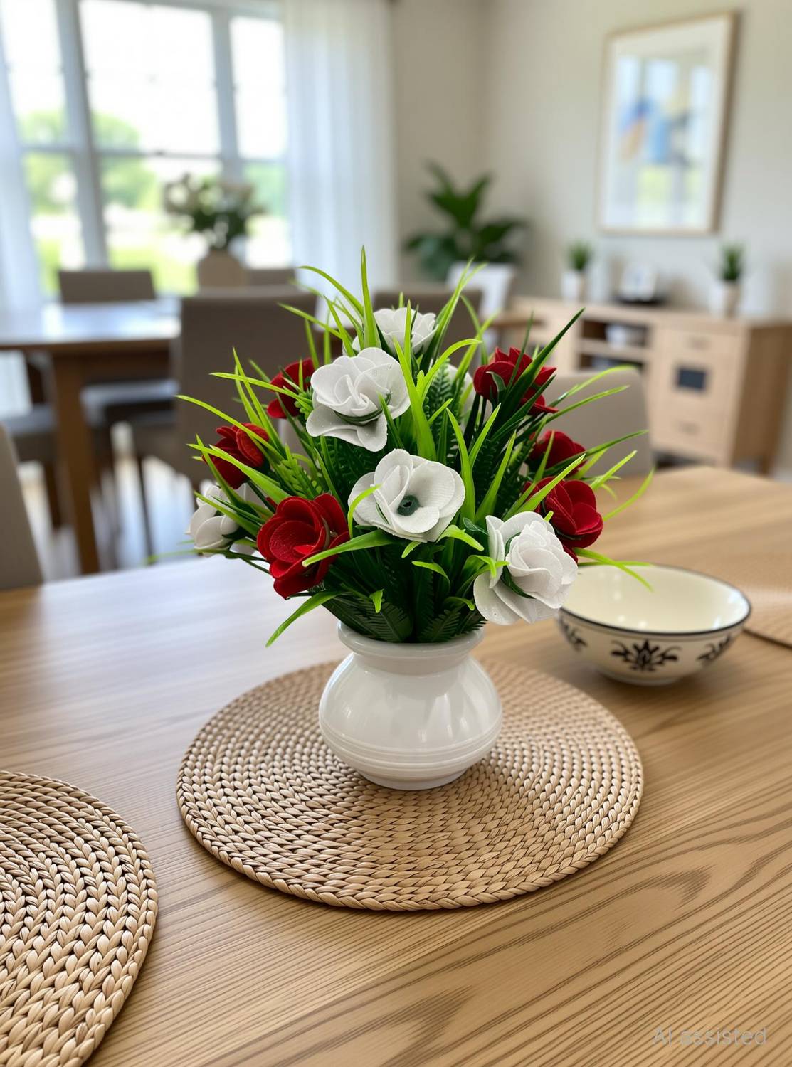 ALVARIO ARTIFICIAL FLOWERS Multicolor Cherry Artificial Flower with Pot