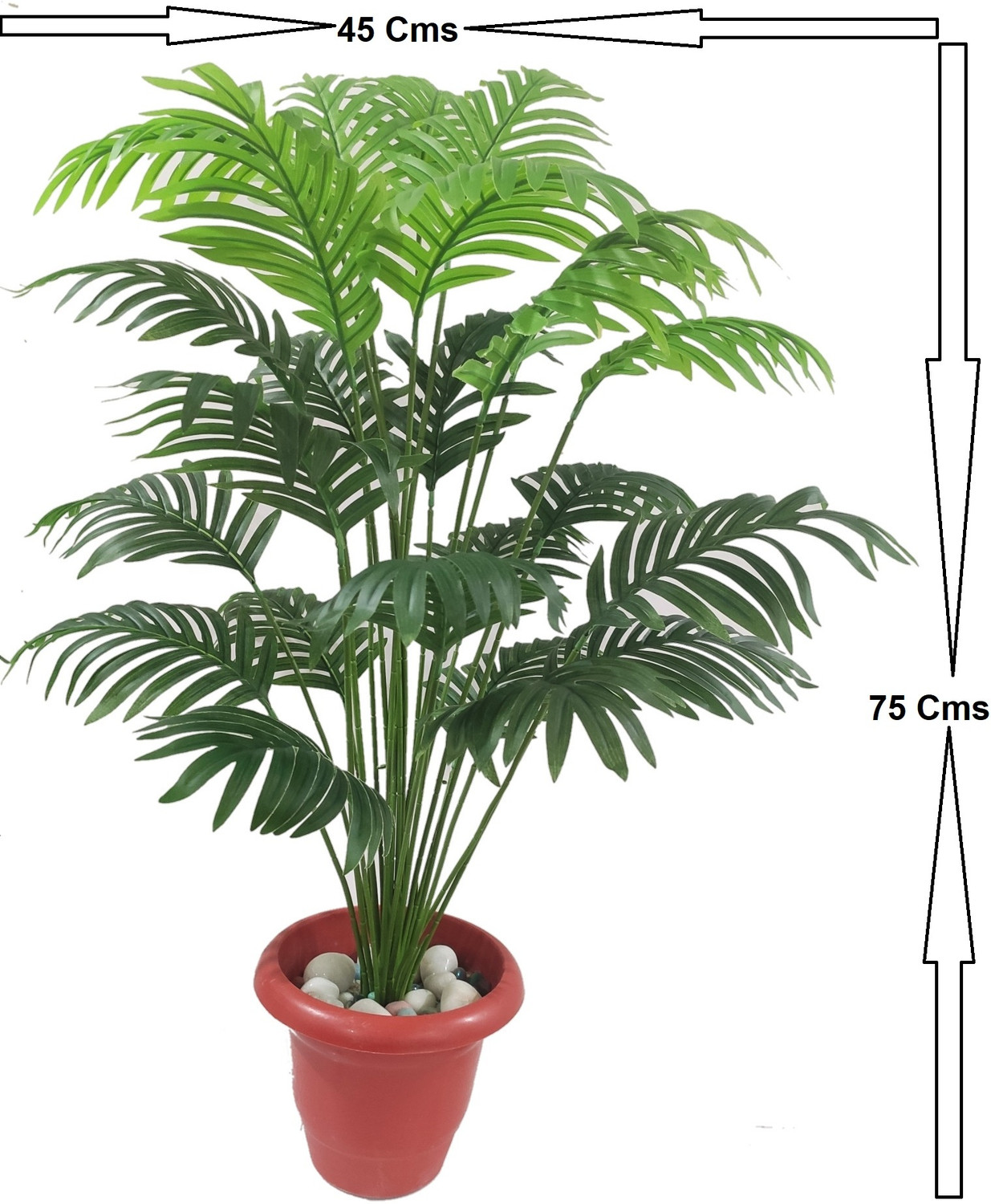 Image of BAARIG 24 Leaves Areca Palm Indoor Plant for Home /Shop /Office Decor /Gifting Without Pot Artificial Plant