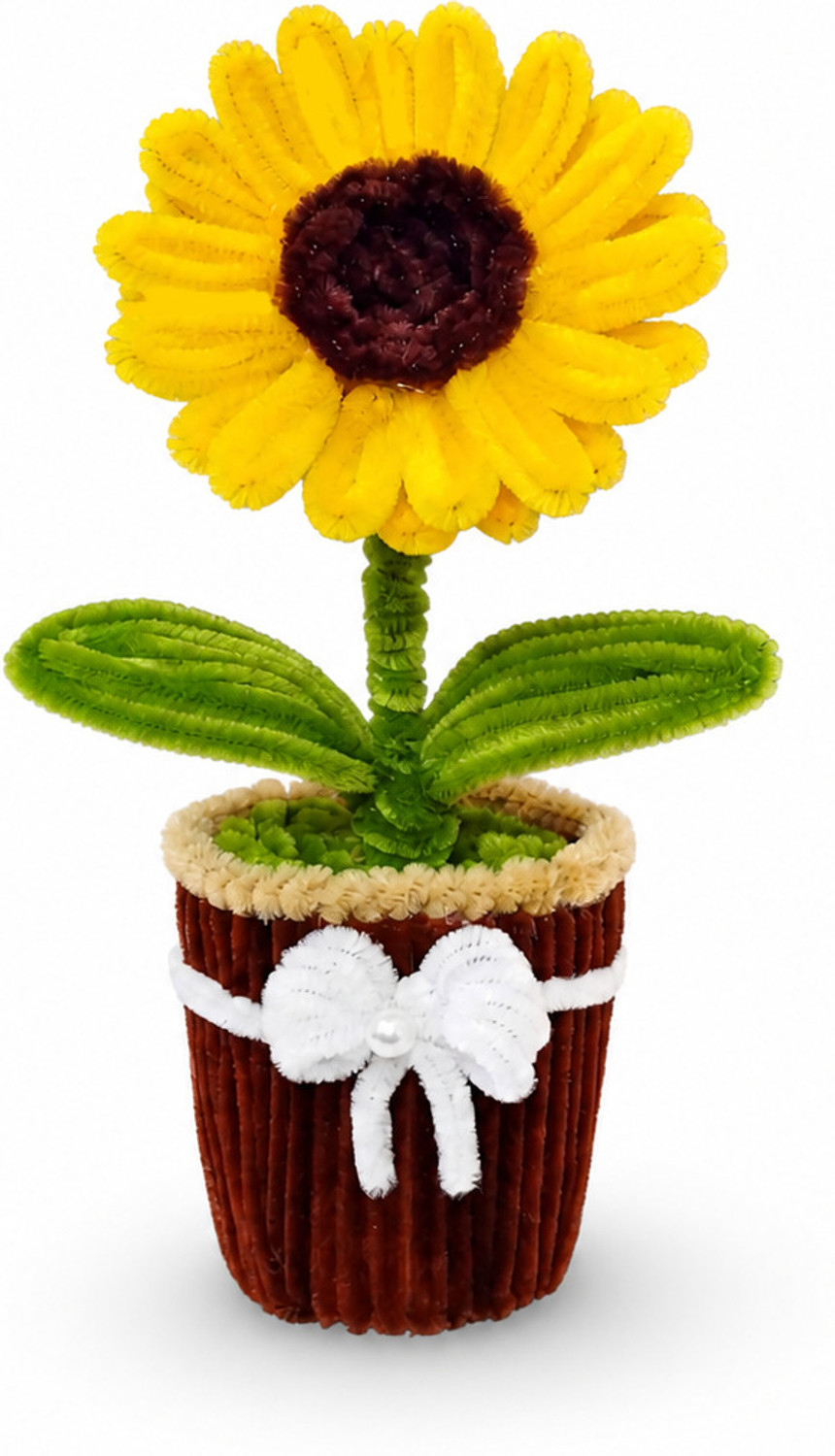 Image of Ashmoll Artificial Sunflower Pot for Home & Office decor | Birthday, Anniversary Gift Wild Artificial Plant with Pot