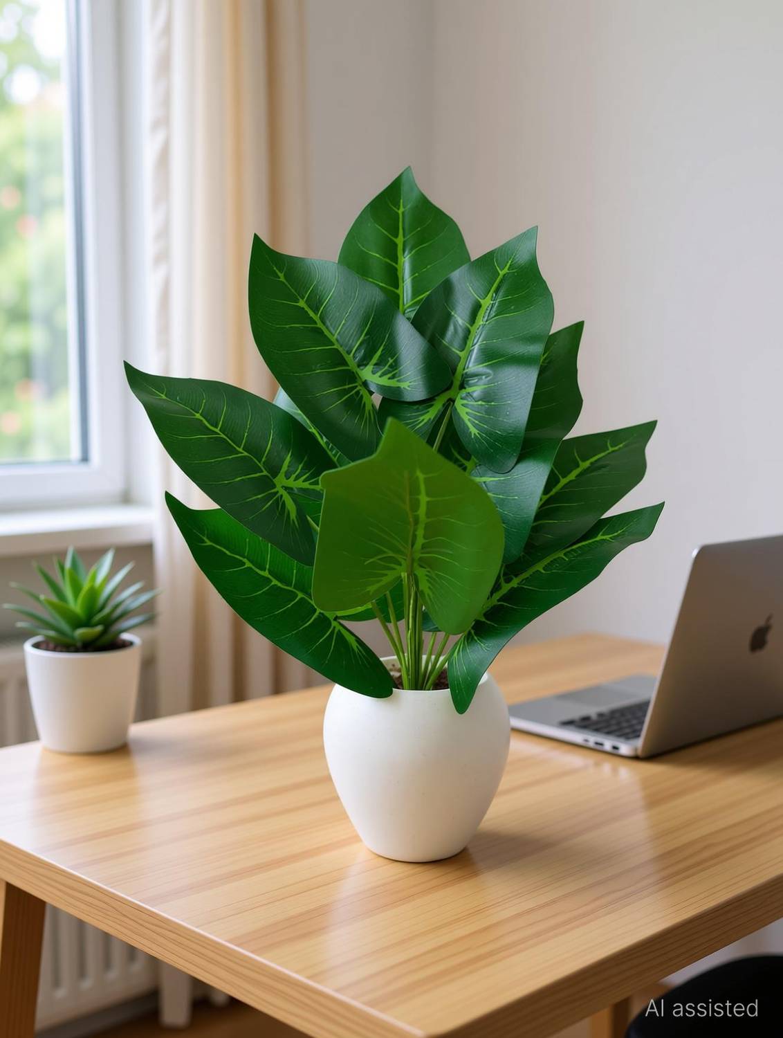 BAARIG Real Touch Money Plant with 12 Leaves Heads Artificial Plant  with Pot
