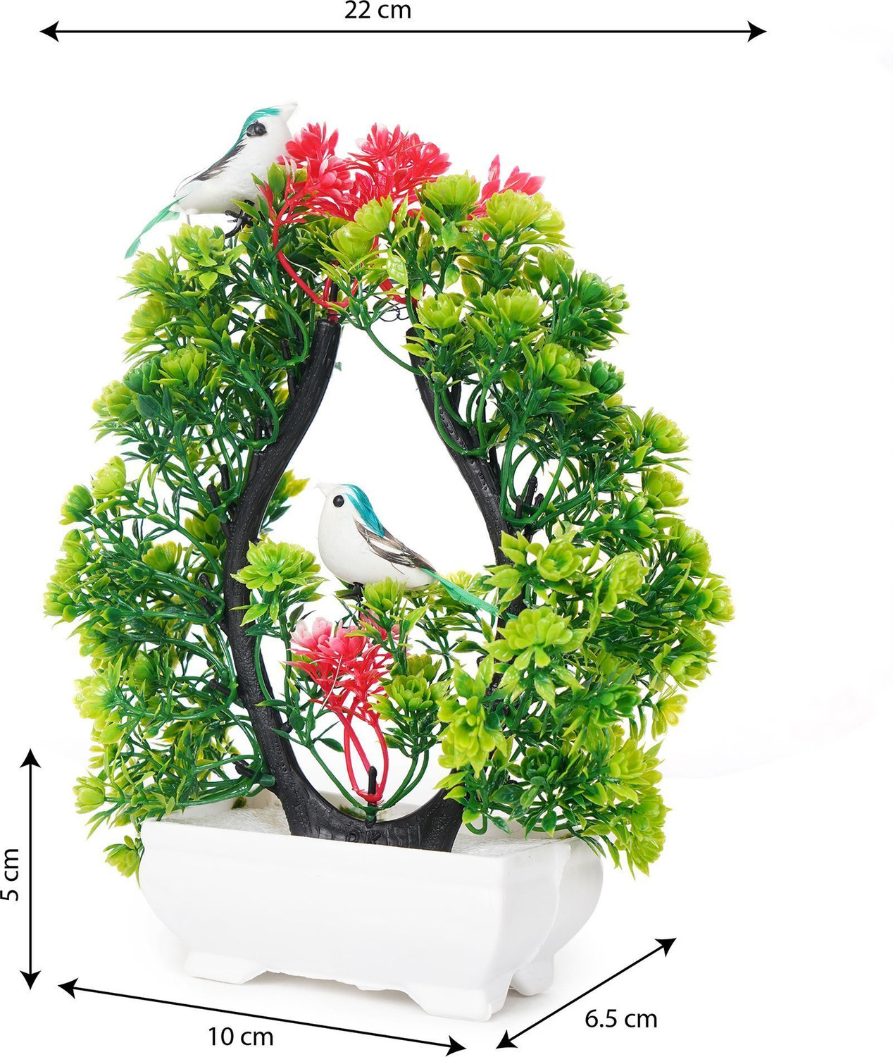 Image of POKA Artificial Flower With Bird & Light for Home, Room, Bedroom, Office & Weddings. Multicolor Wild Flower Artificial Flower with Pot