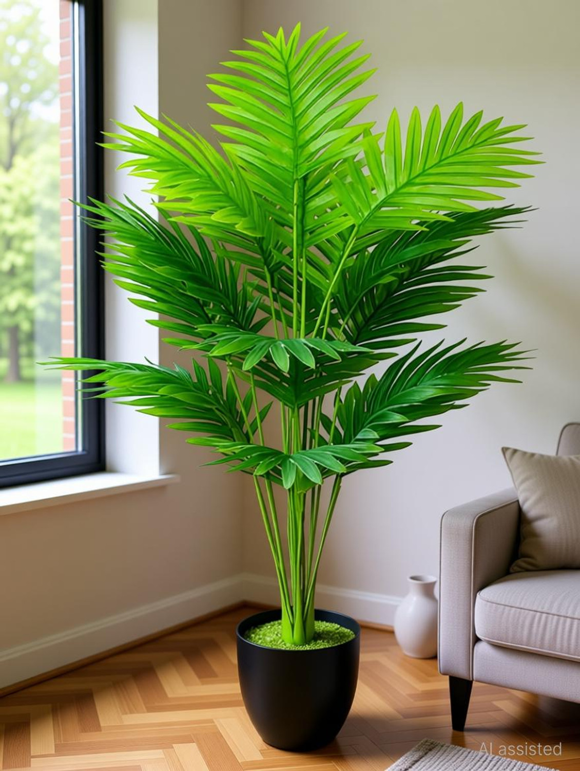 Image of De Gardenia Artificial Areca Palm Plant with 18 Leaves Artificial Plant