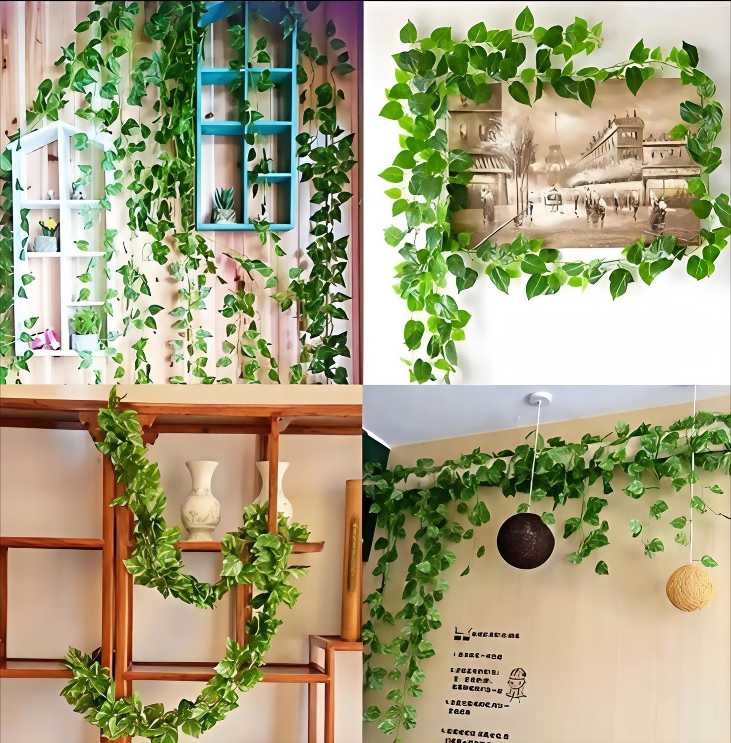 Image of POKA Artificial Money Plant Creeper Vine for Wall Hanging Home Balcony Decor Set of 2 Artificial Plant