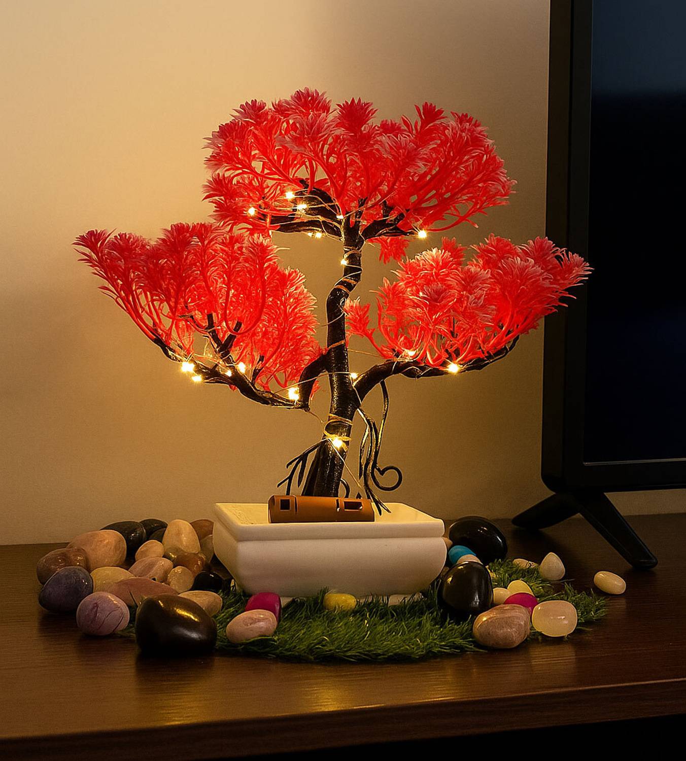 Whandly Led Fake Plant With Pot For Office Decor & Home D cor , A